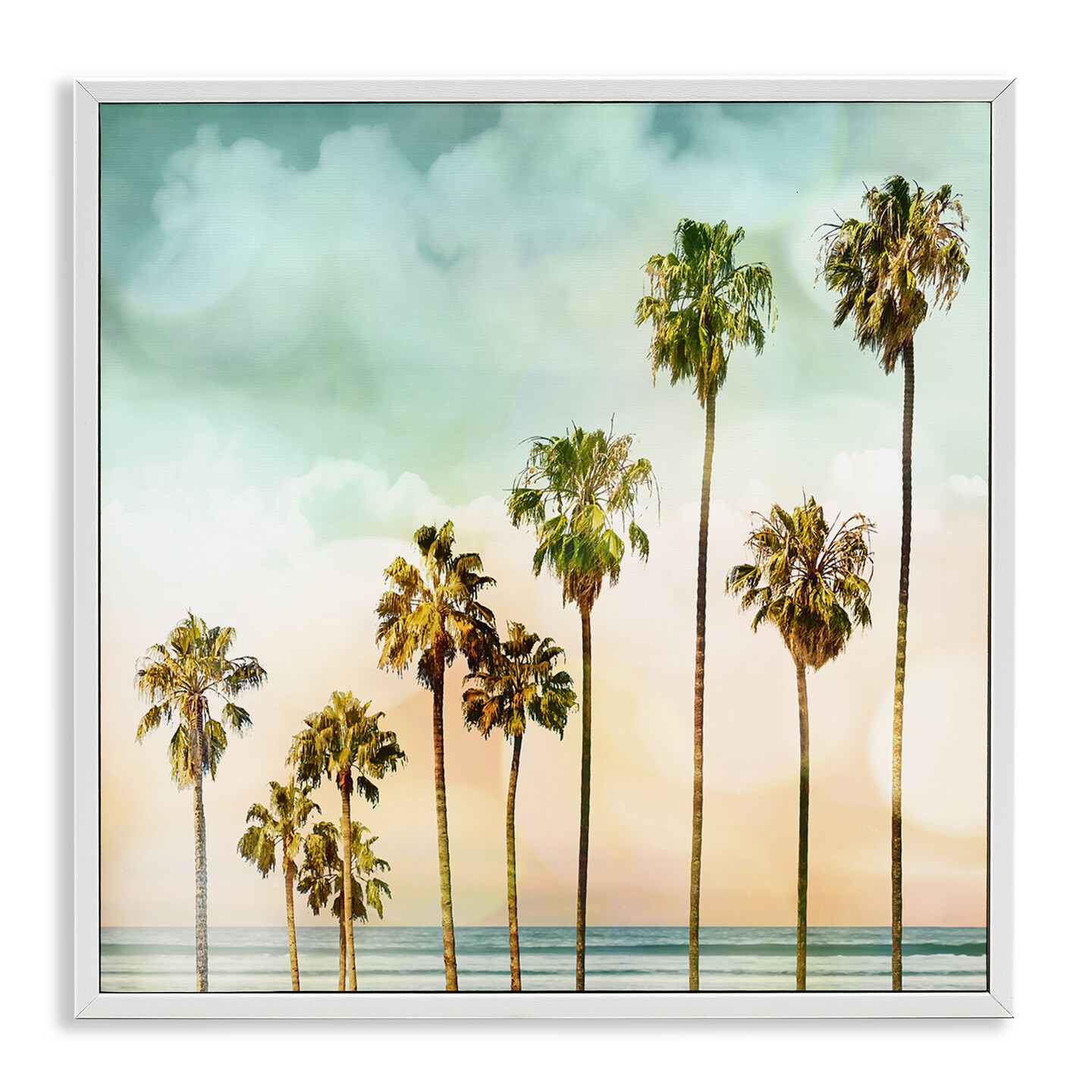 Stupell Industries Tropical Beach Palm Trees Framed Giclee Art