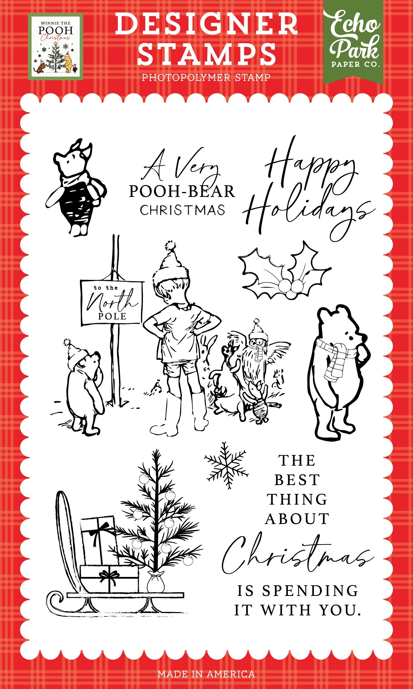 Winnie The Pooh Christmas Stamps-Very Pooh Bear Christmas