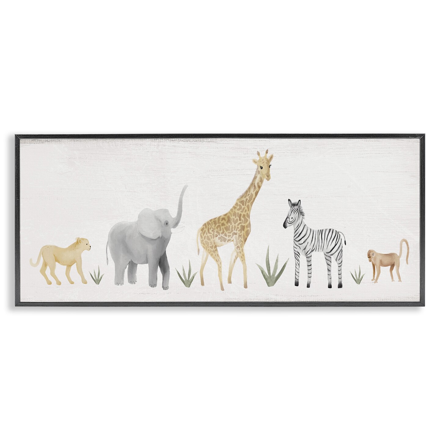 Stupell Industries Adorable Jungle Animals Wildlife Framed Giclee Art