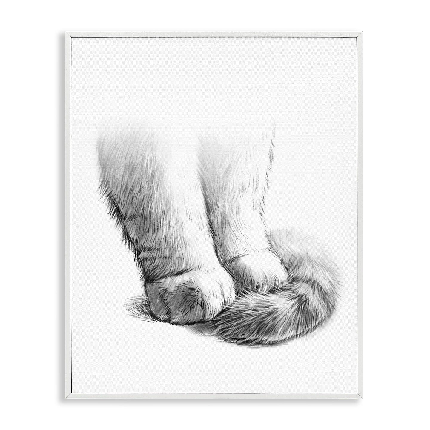 Stupell Industries Fluffy Cat Paws &#x26; Tail Framed Giclee Art
