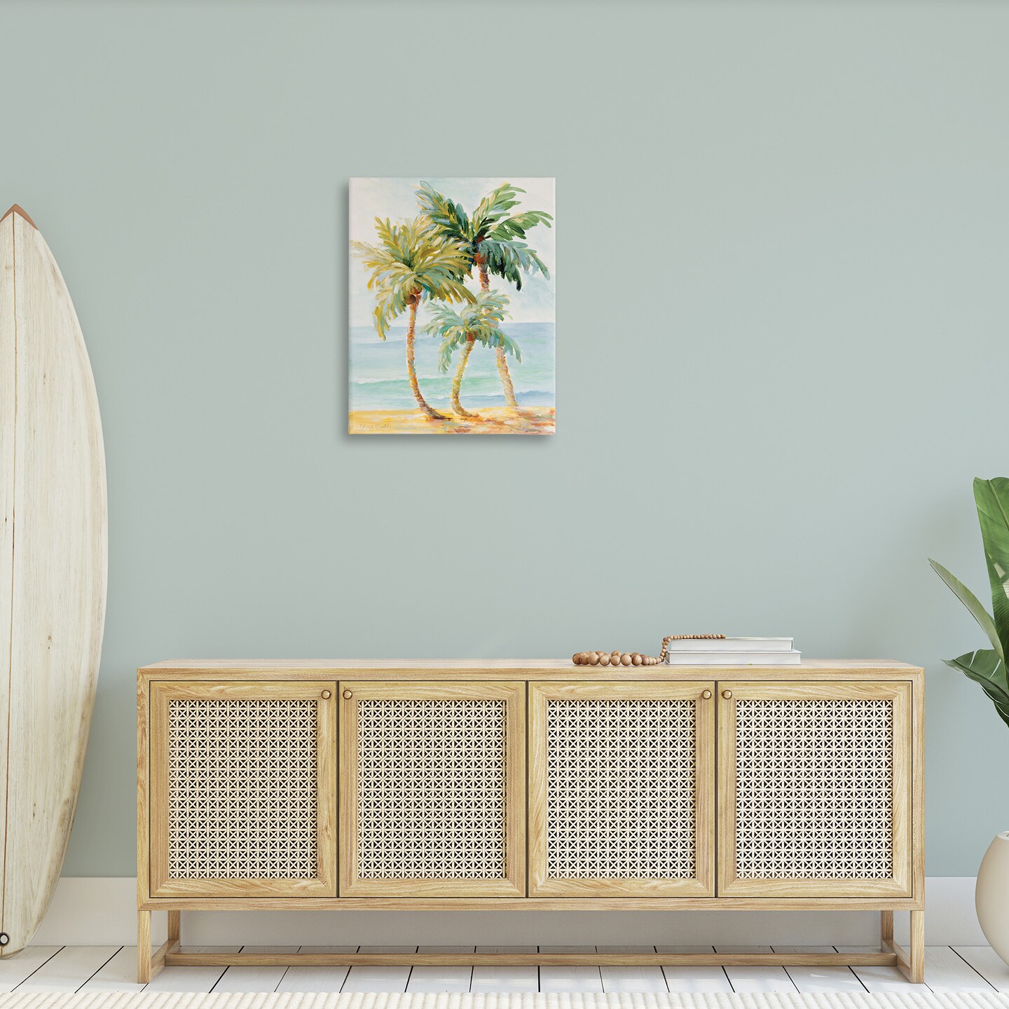 Stupell Industries Tropical Palm Trees on Sand Canvas Wall Art