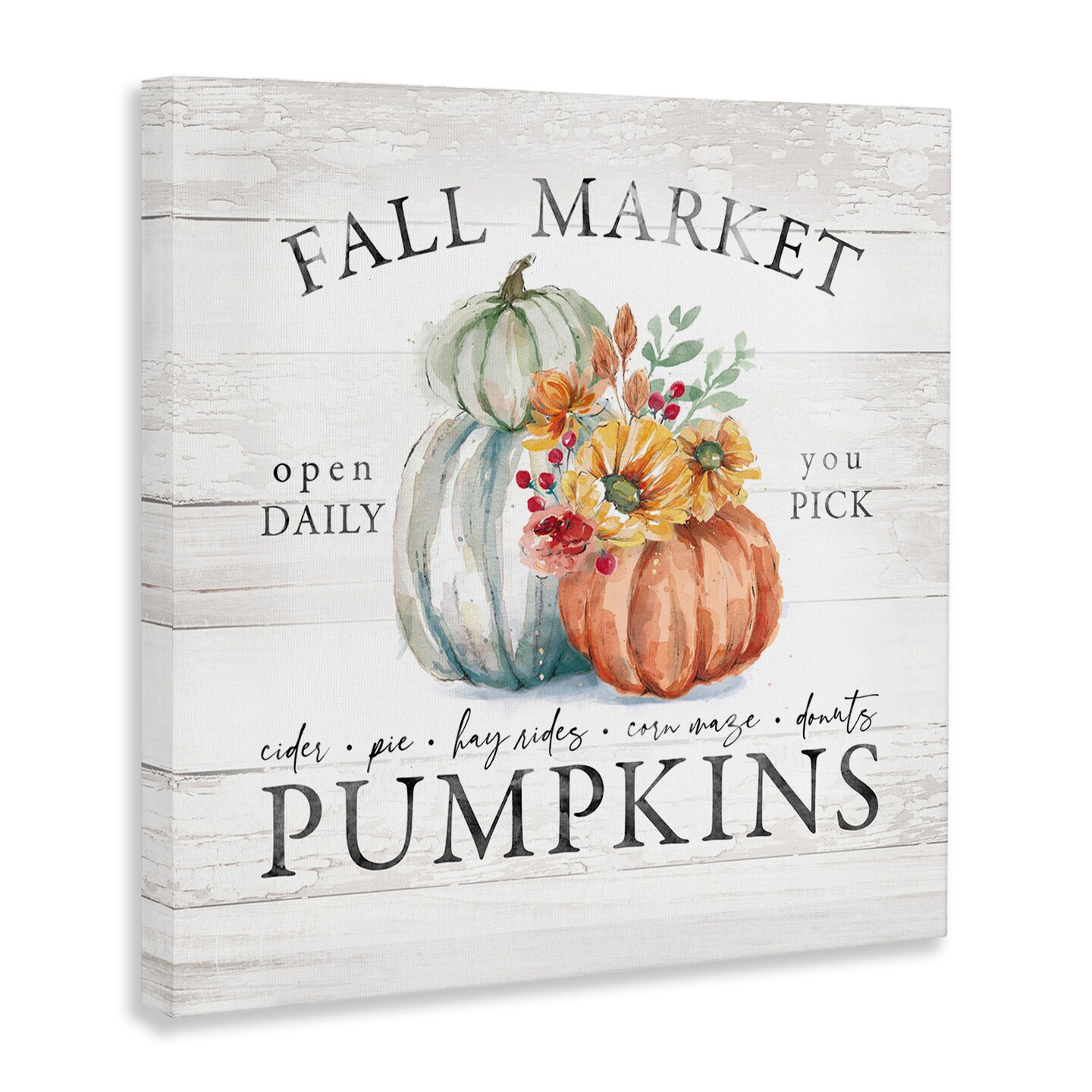 Stupell Industries Fall Country Market Pumpkins Canvas Wall Art