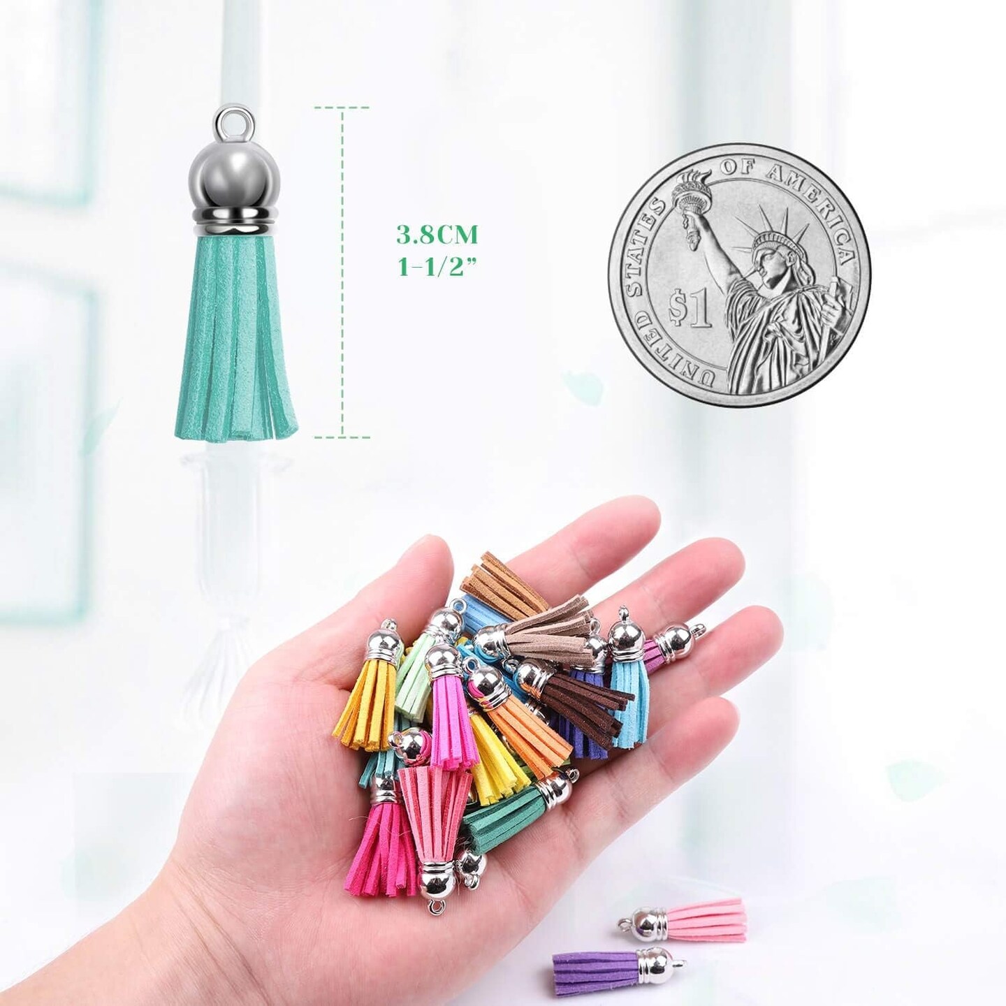 Tassels,  240Pcs Keychain Tassels Bulk for Jewelry Making and Crafts, Keychain Making Charms Supplies for Acrylic Blank Keychains, Bracelets and Jewelry Making