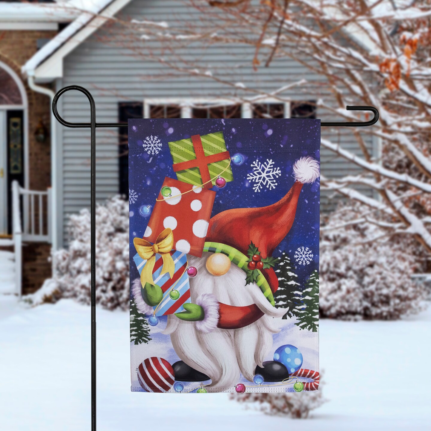 Northlight Santa Gnome Outdoor Christmas Garden Flag - 18" x 12.5"