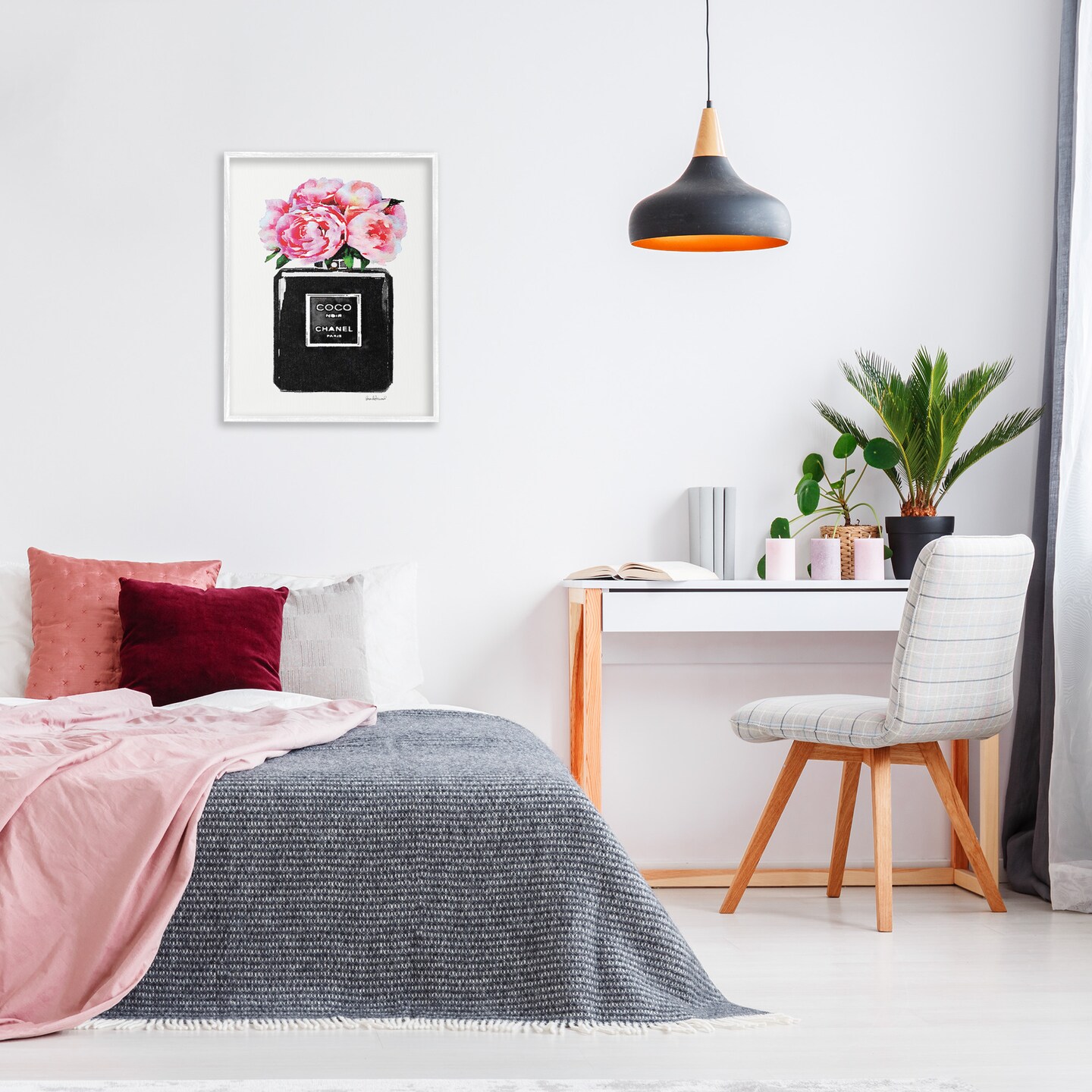 Stupell Industries Glam Perfume Bottle Flowers Framed Giclee Art