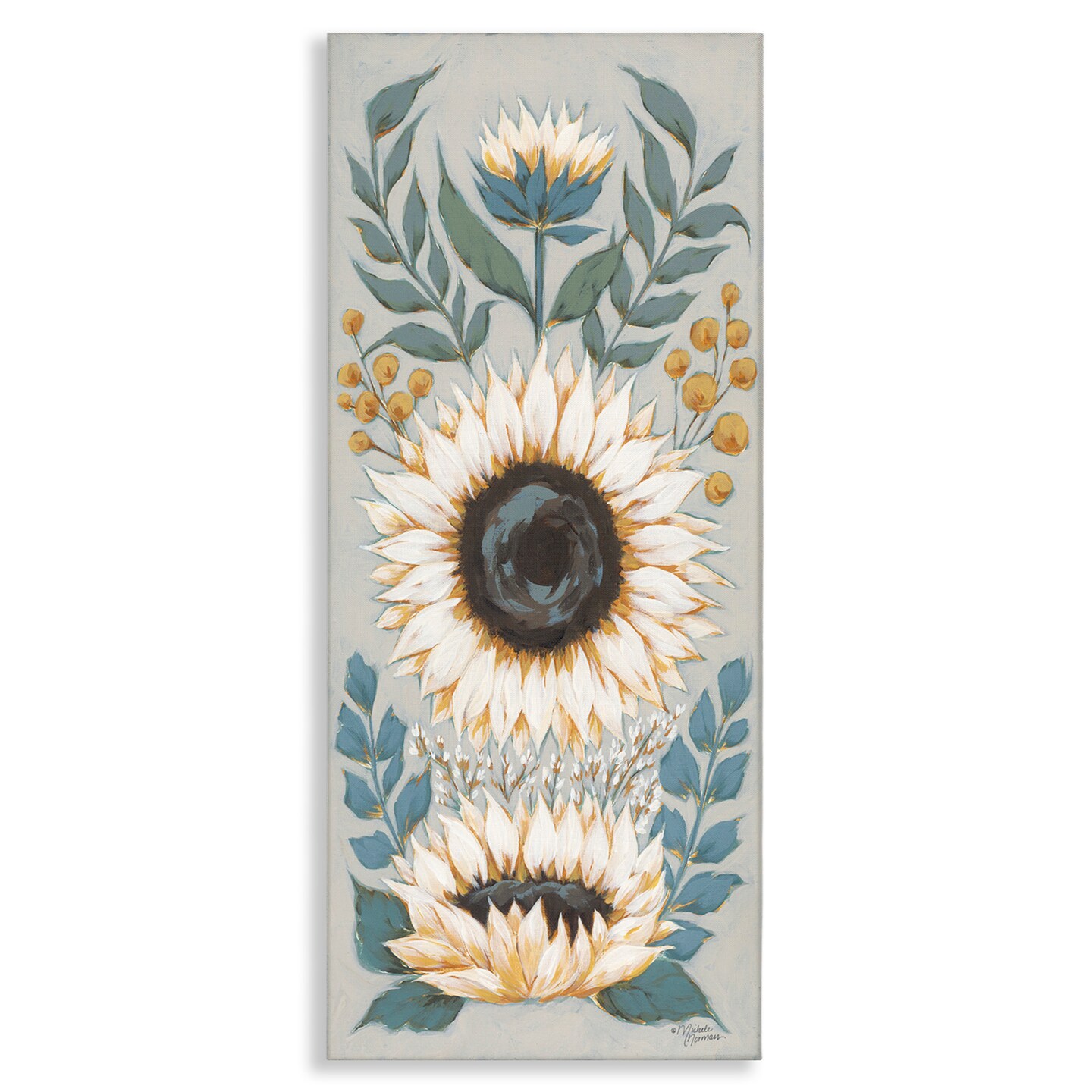 Stupell Industries Country Sunflower Blossoms Botanicals Canvas Wall Art