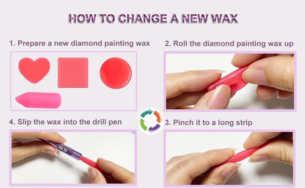Diamond Art Painting Pen Refillable Wax &#x26; Diamond Paint Accessories Refillable Wax Pen Self-Stick Drill Pens with Metal Correction Plate for Art DIY Craft (B18)