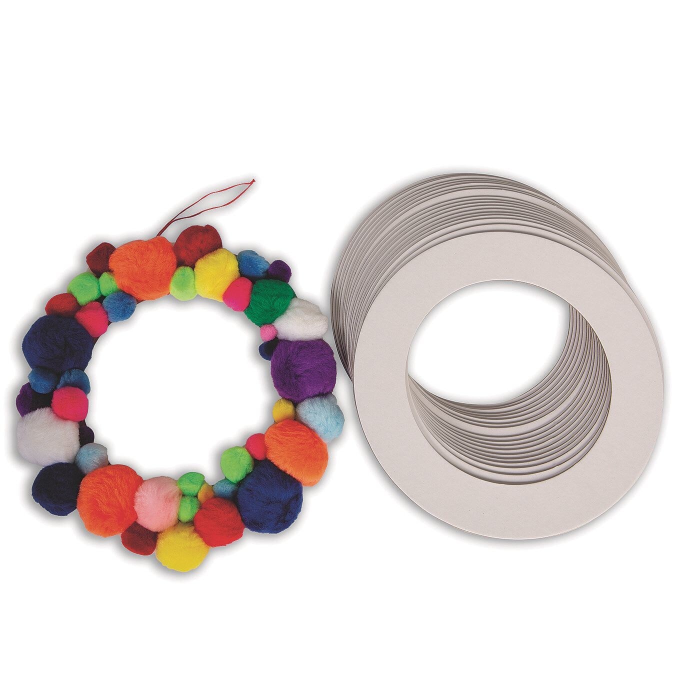 S&#x26;S Worldwide Self-Adhesive Wreath Ring. Sturdy Chipboard, Perfect for Collage and all Wreath Projects. Use Craft Trims, Paper, Yarn, Glitter, Gems &#x26; More. Total Diameter 9&#x22;. Pack of 24