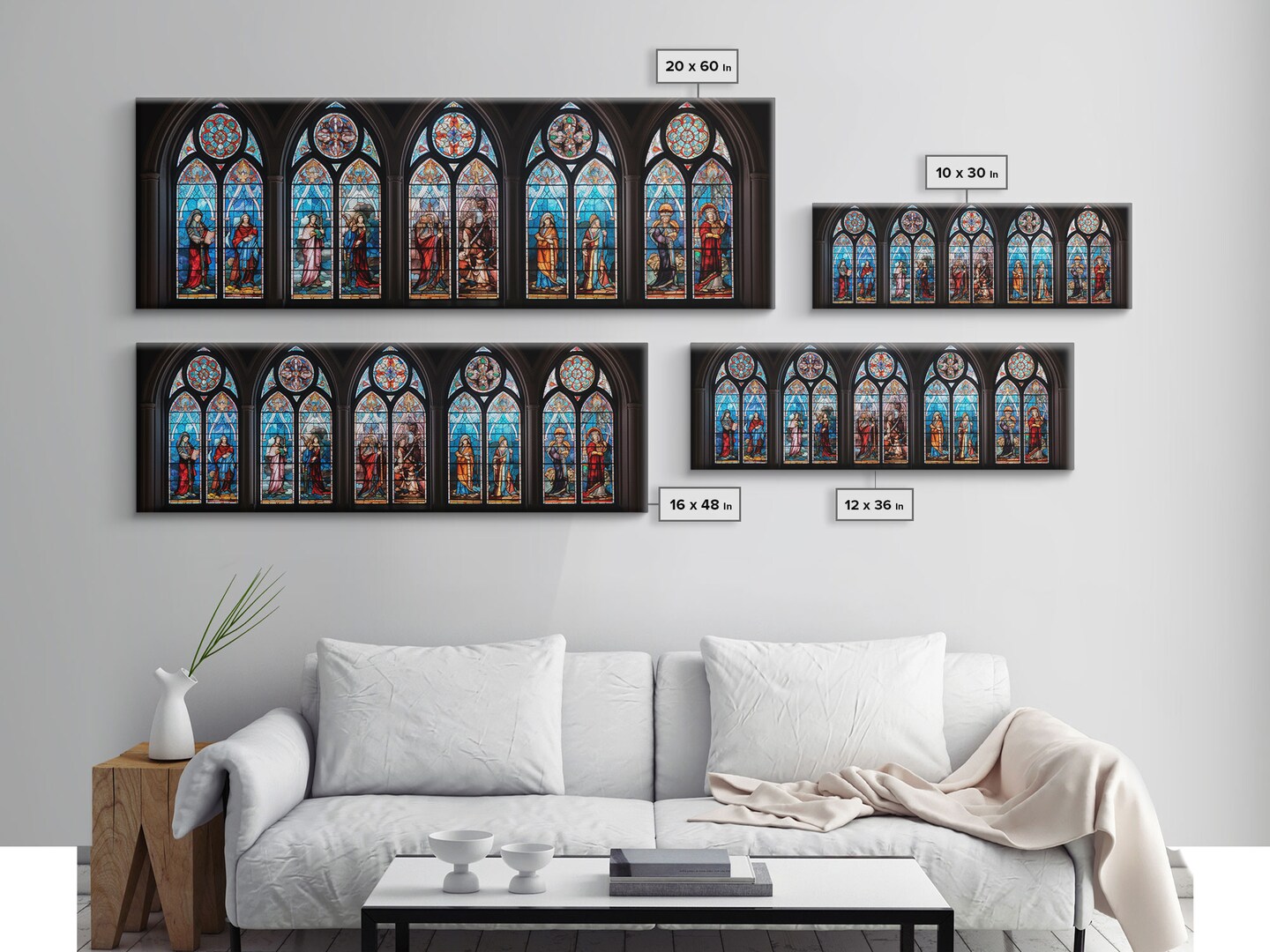 Stained Glass Windows Canvas Print, Stained Glass Painting On Canvas, Church Stained Glass Windows Fine Art Print 65-168 product 6