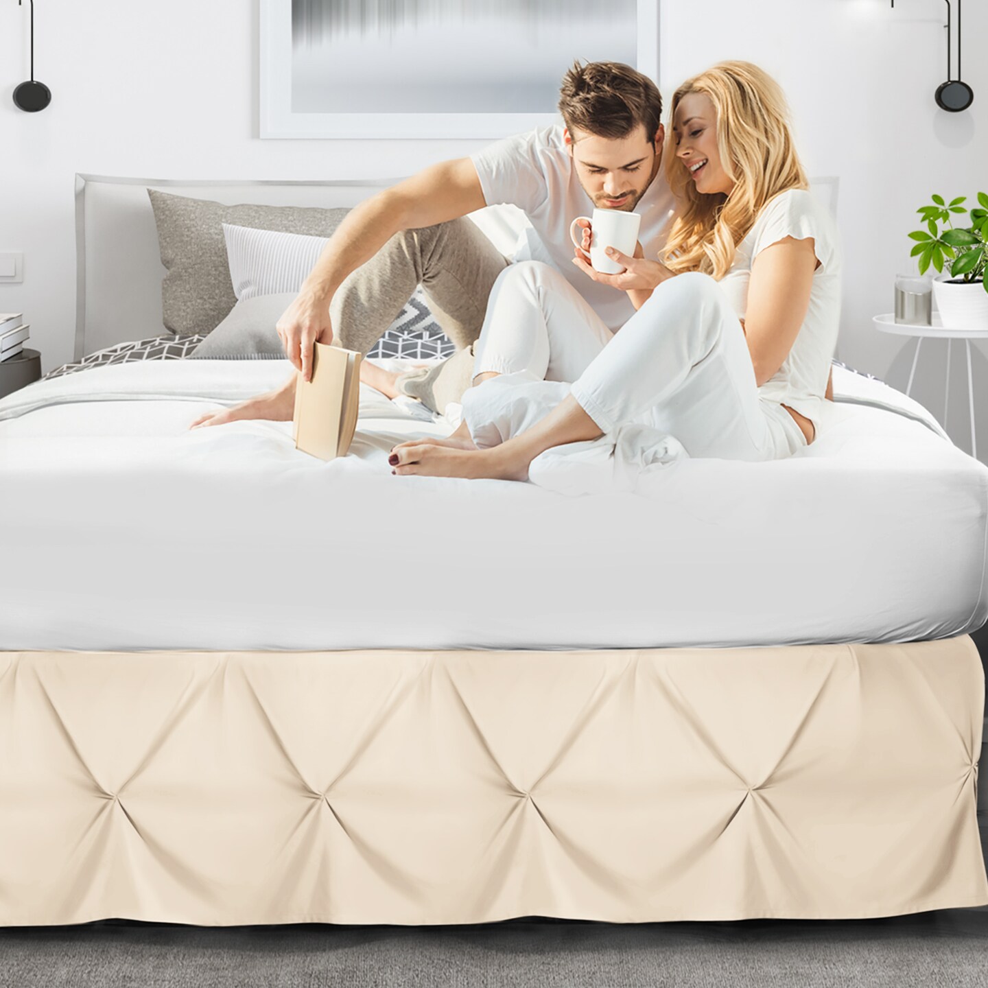 Nestl Bedding Pinch Pleat Design Bed Skirt