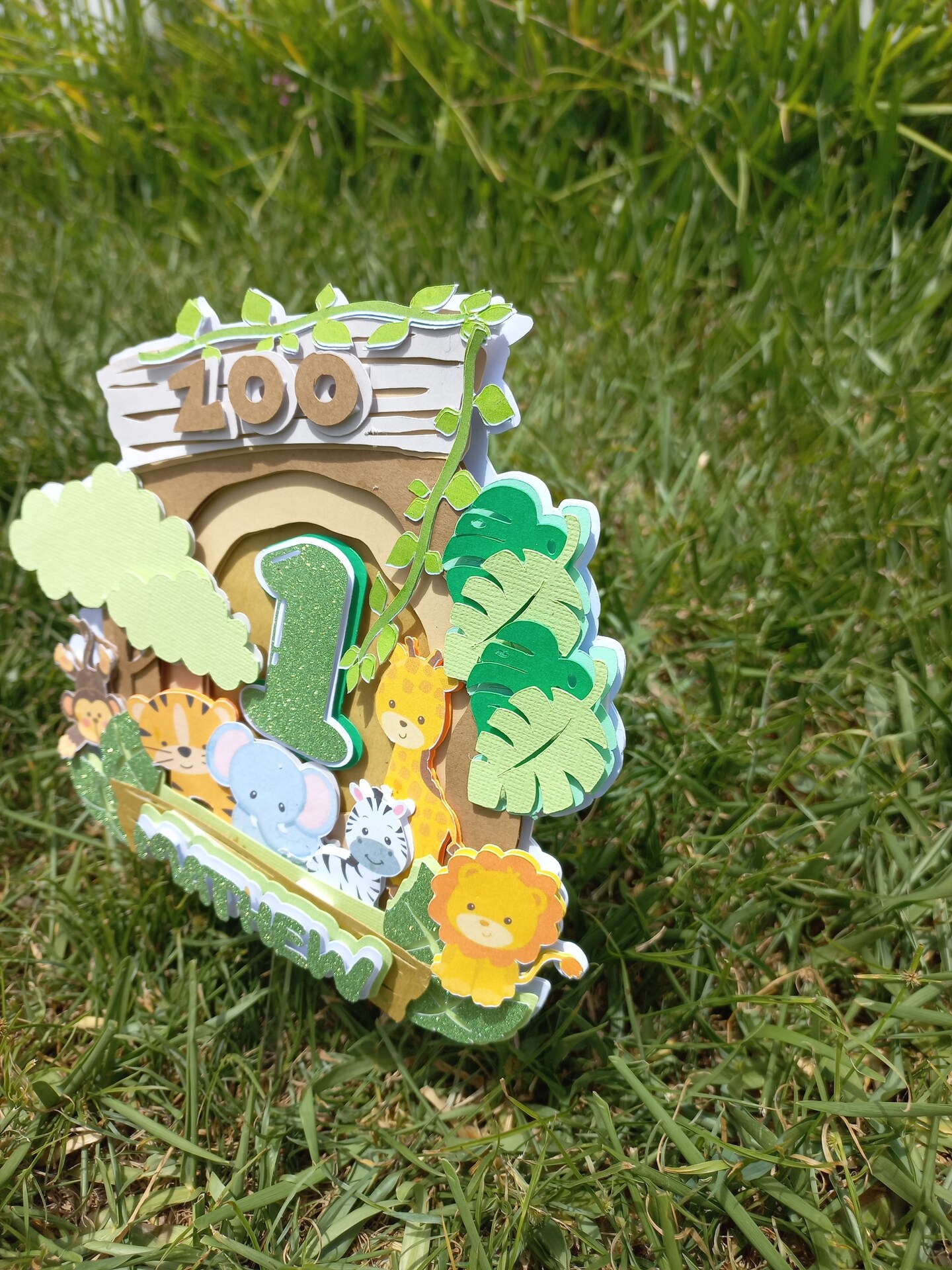 Safari Animals Cake Topper Set – Jungle Wild One Decor With Giraffe, Elephant, Zebra & Colorful Balls For Birthday - View #14