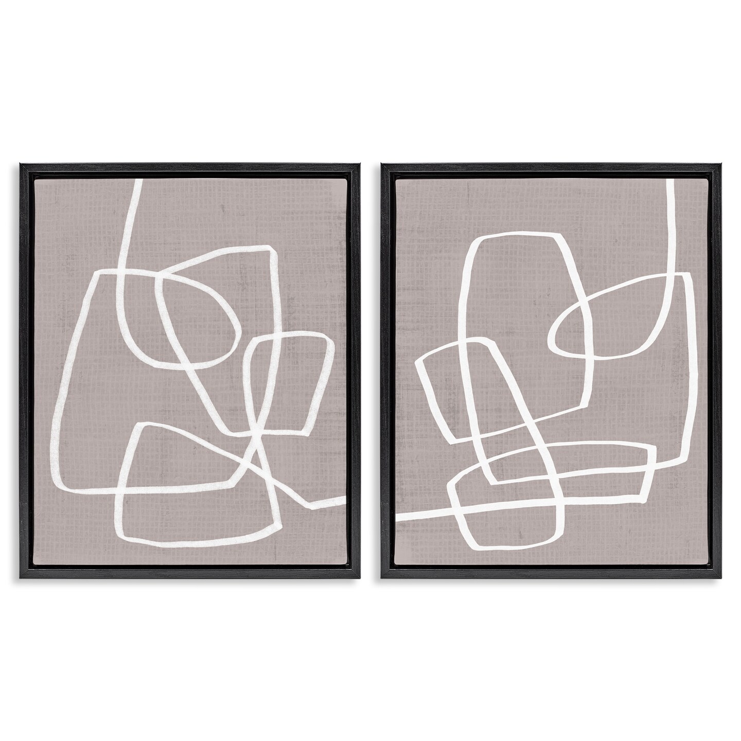 Stupell Industries Minimal Abstract Busy Line Framed Floater Canvas Wall Art