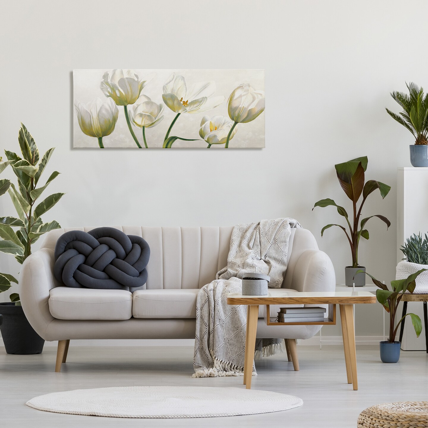 Stupell Industries Soft White Blooming Tulips Canvas Wall Art