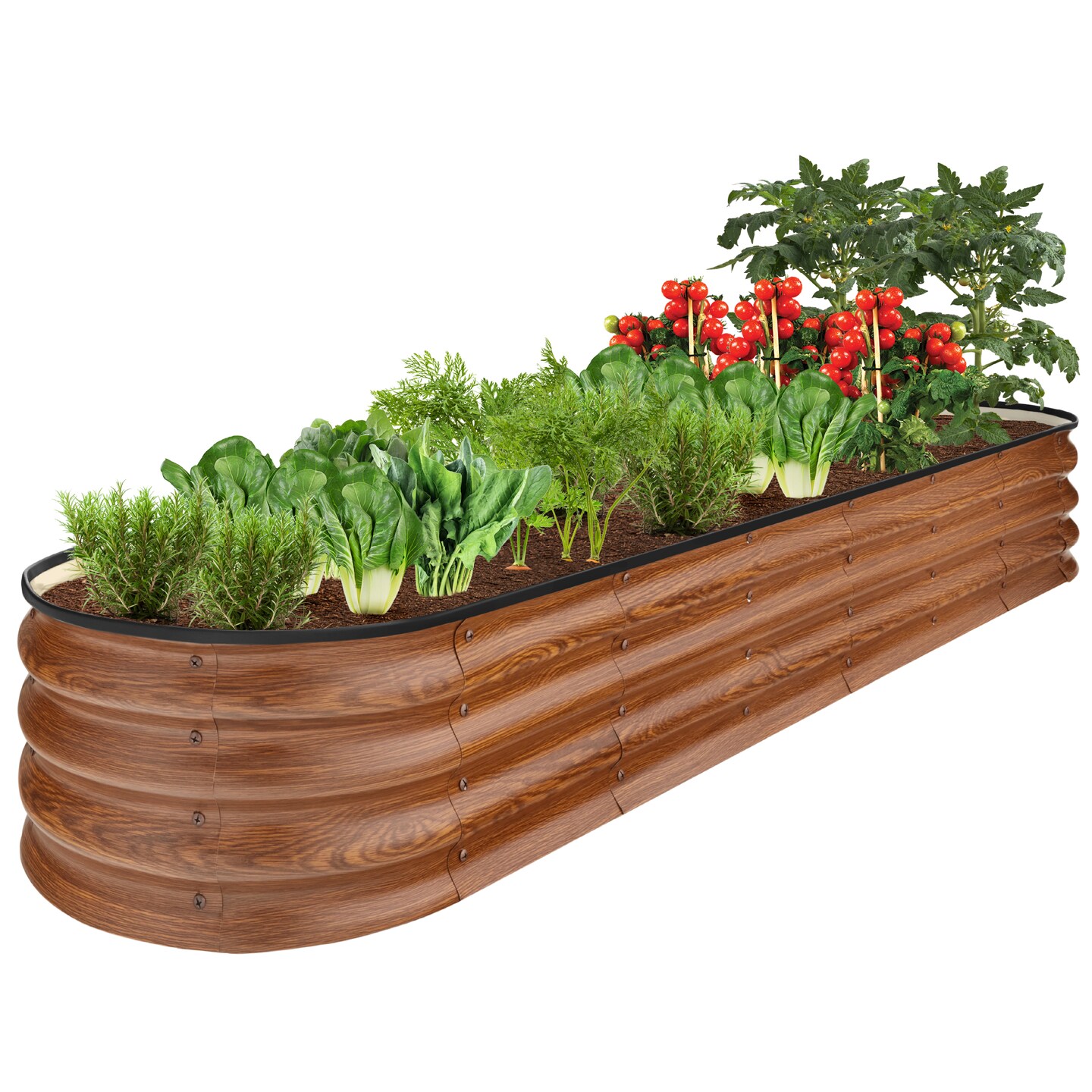 Best Choice Products 8x2x1ft Outdoor Metal Raised Oval Garden Bed, Planter Box for Vegetables, Flowers