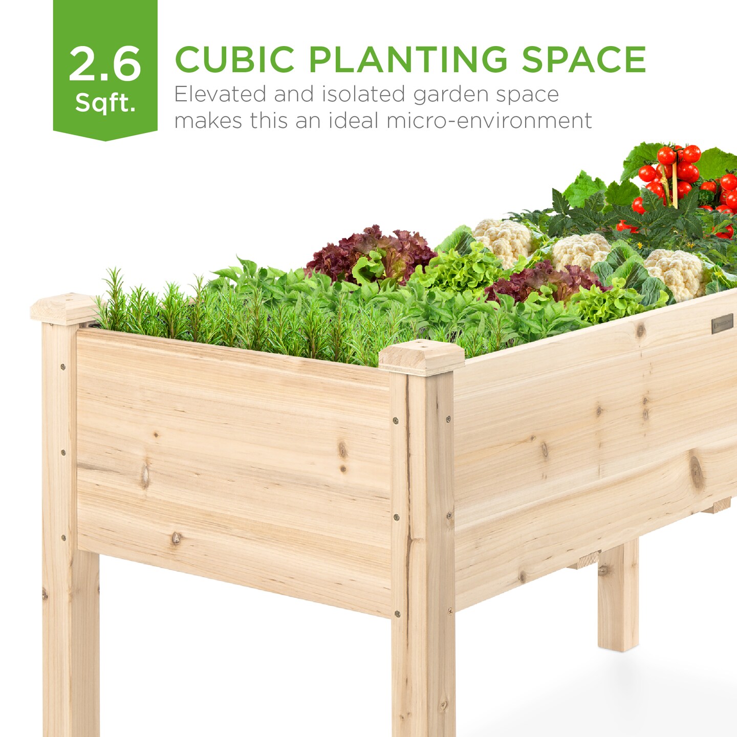 Best Choice Products 34x18x30in Raised Garden Bed, Elevated Wood Planter Box for Kids, Patio w/ Bed Liner