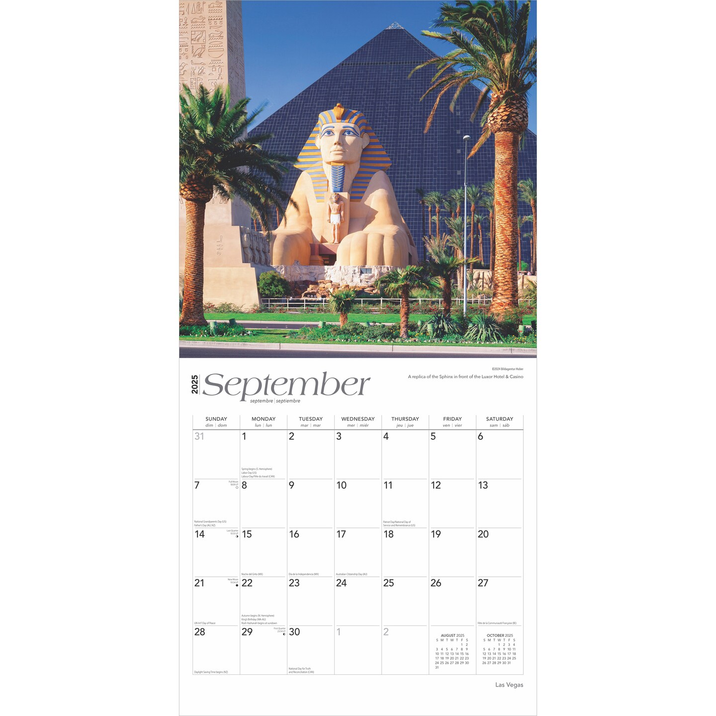 Las Vegas | 2025 12 x 24 Inch Monthly Square Wall Calendar | Foil Stamped Cover | Plastic-Free | BrownTrout | USA United States of America Nevada Rocky Mountain City