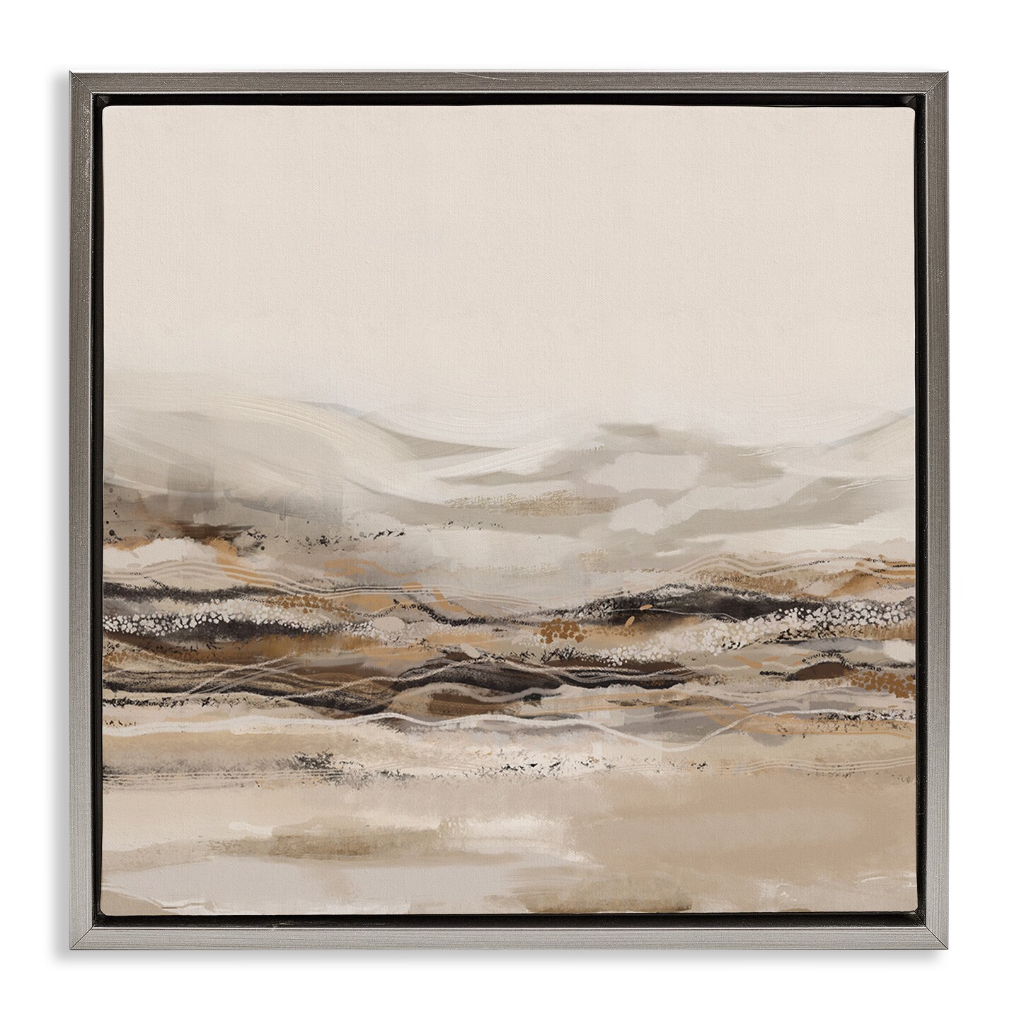 Stupell Industries Abstract Mountains Landscape Framed Floater Canvas Wall Art