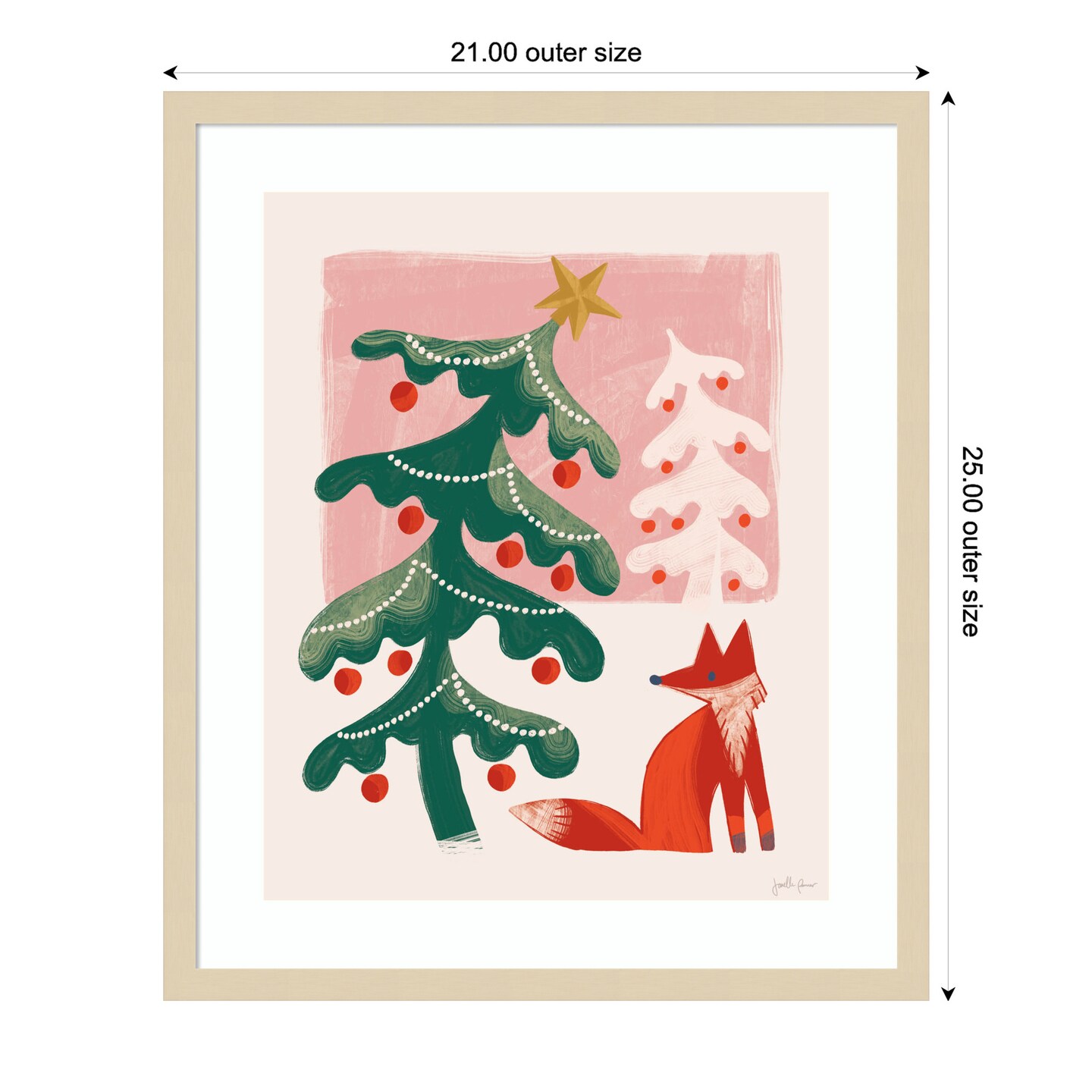 Retro Holiday III by Janelle Penner Wood Framed Wall Art Print