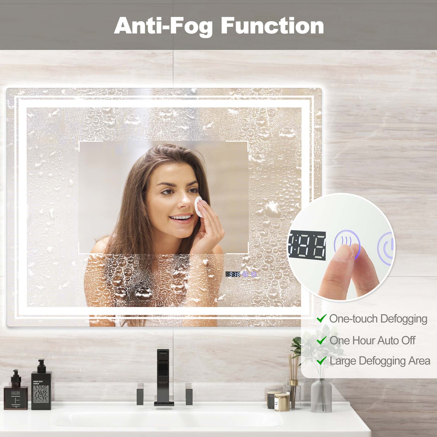 Costway 28&#x22; x 20&#x22;/32&#x22; x 24&#x22;/36&#x22; x 28&#x22; Defogging LED Bathroom Mirror Shatter-Proof Vanity Mirror 3 Colors