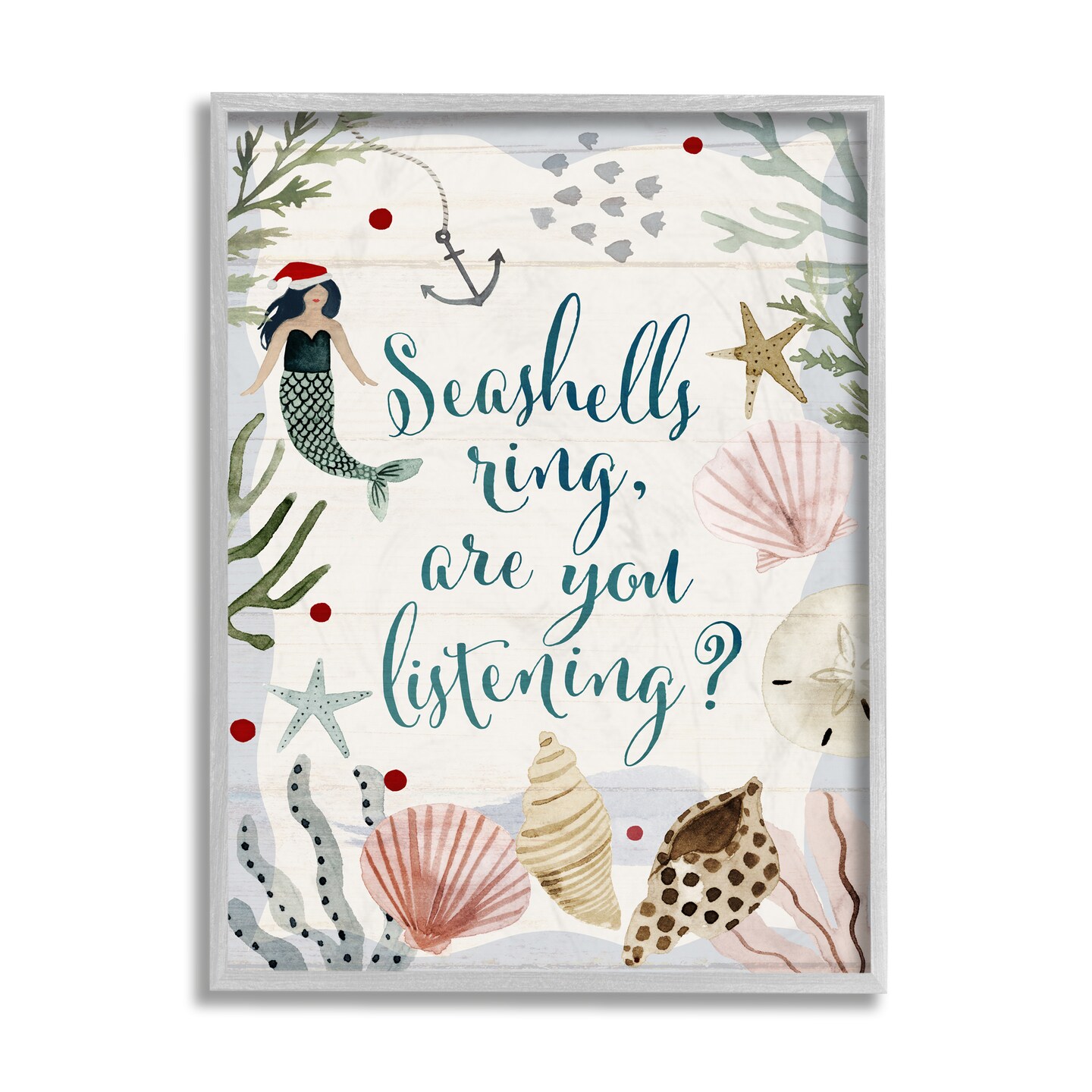 Stupell Industries Nautical Christmas Song Pun Framed Giclee Art