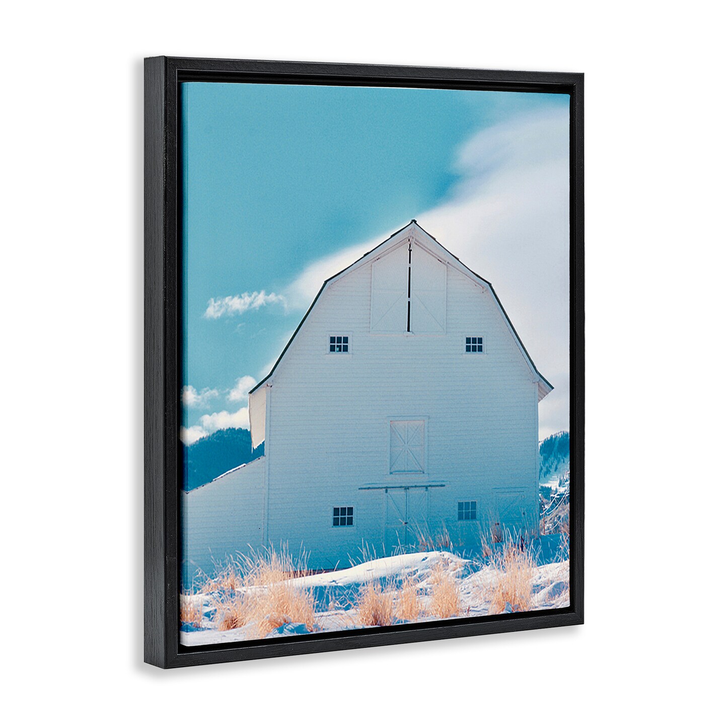 Stupell Industries Niveous Winter Barn Framed Floater Canvas Wall Art Design by Ashley Singleton