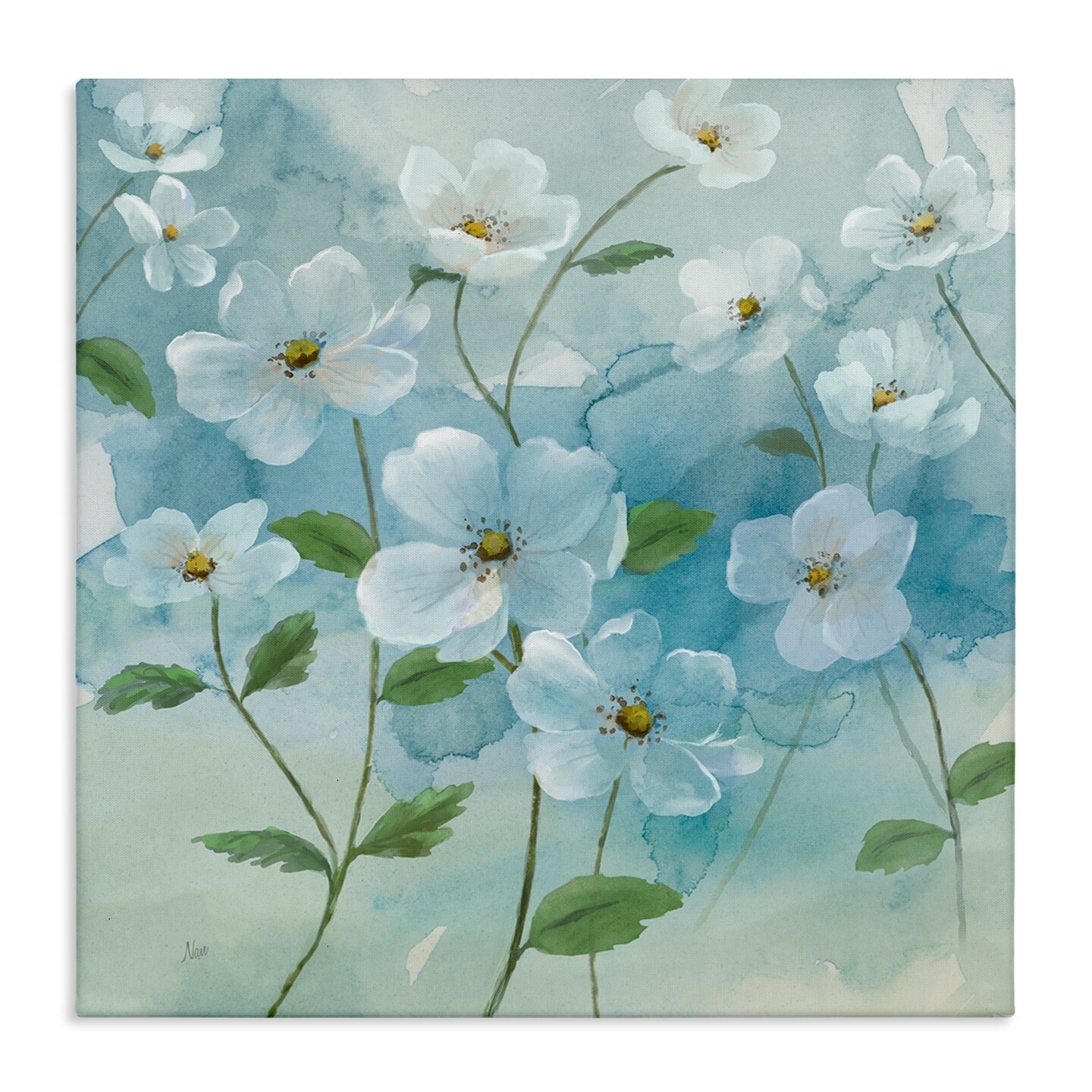 Stupell Industries Bountiful White Flowers Canvas Wall Art Design by Nan