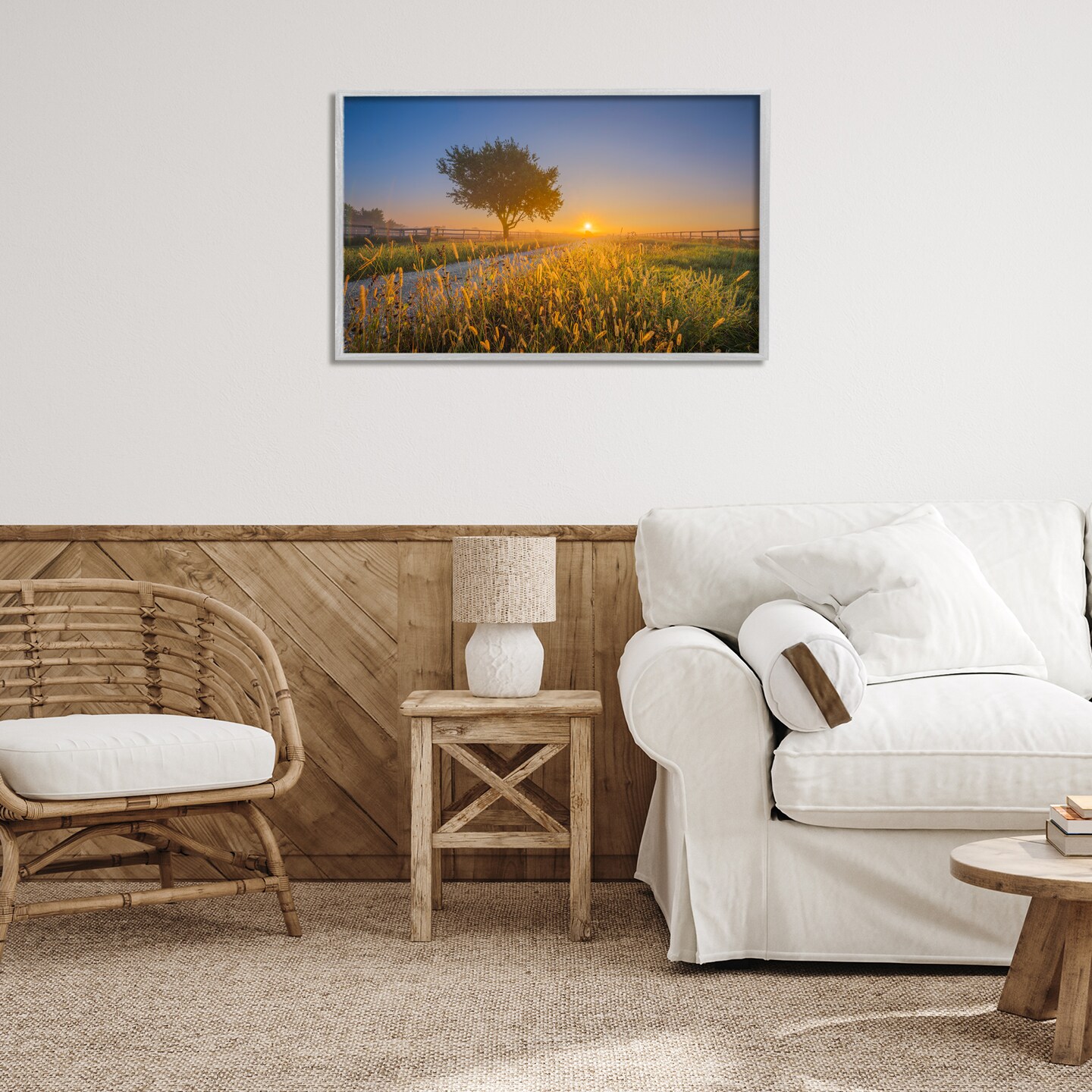 Stupell Industries Rising Sun Horizon Framed Giclee Wall Art Design by Marty Hulsebos