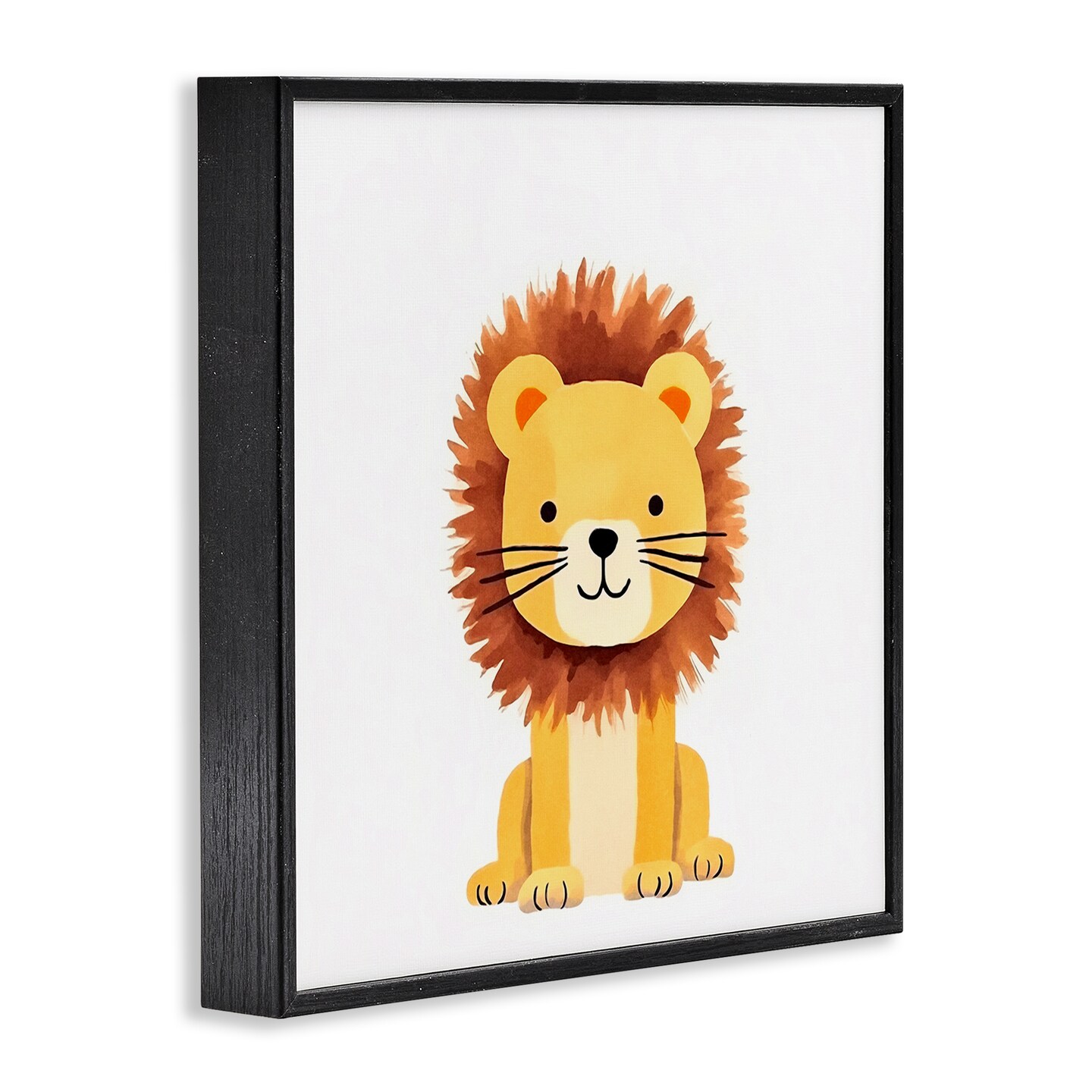Stupell Industries Sitting Baby Lion Cub Framed Giclee Wall Art Design by Andrea Haase