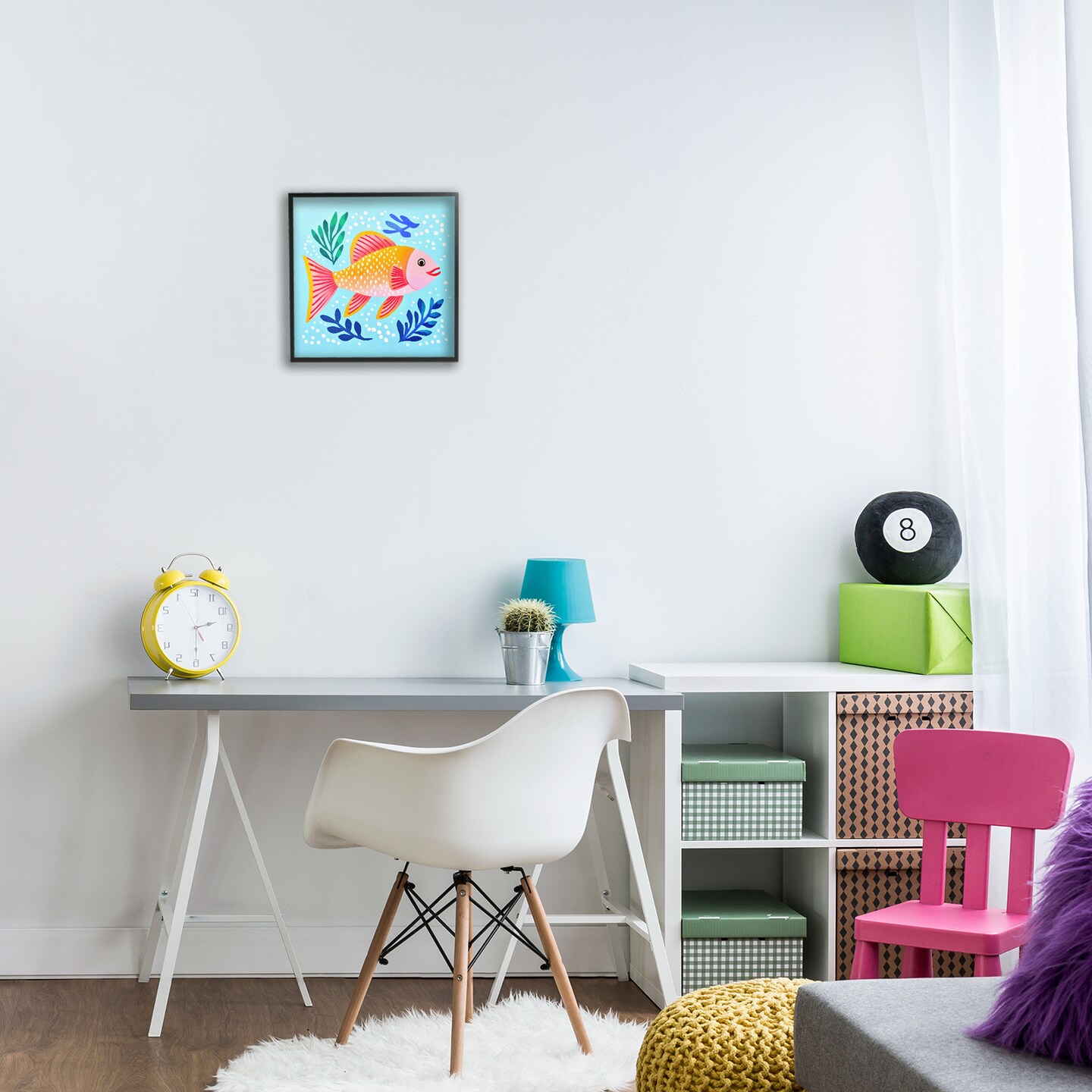 Stupell Industries Whimsical Fish &#x26; Seaweed Framed Giclee Wall Art Design by Andrea Haase