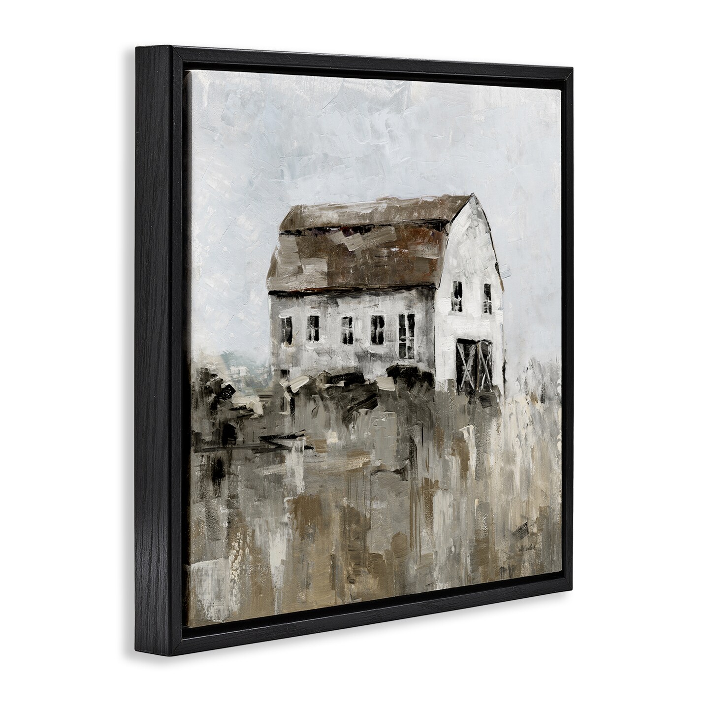 Stupell Industries Rustic Muted Farmhouse Framed Floater Canvas Wall Art Design by Sally Swatland