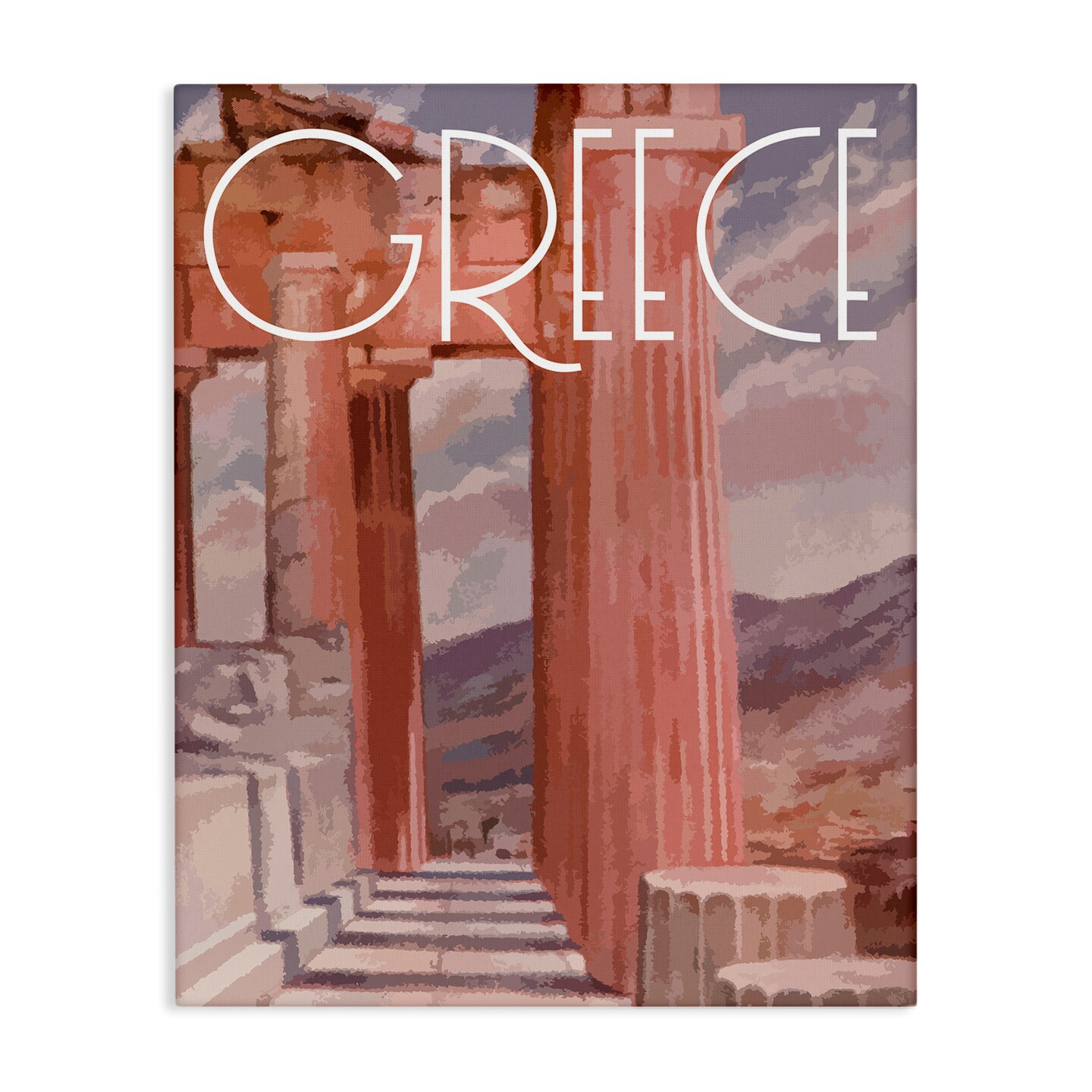 Stupell Industries Greece City Landmarks Canvas Wall Art Design by Daphne Polselli