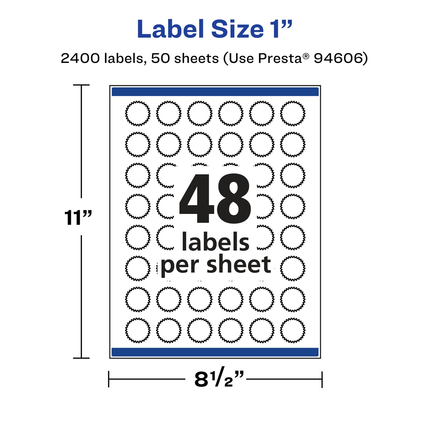 Avery Glossy Clear Starburst Labels with Sure Feed, 1&#x22;