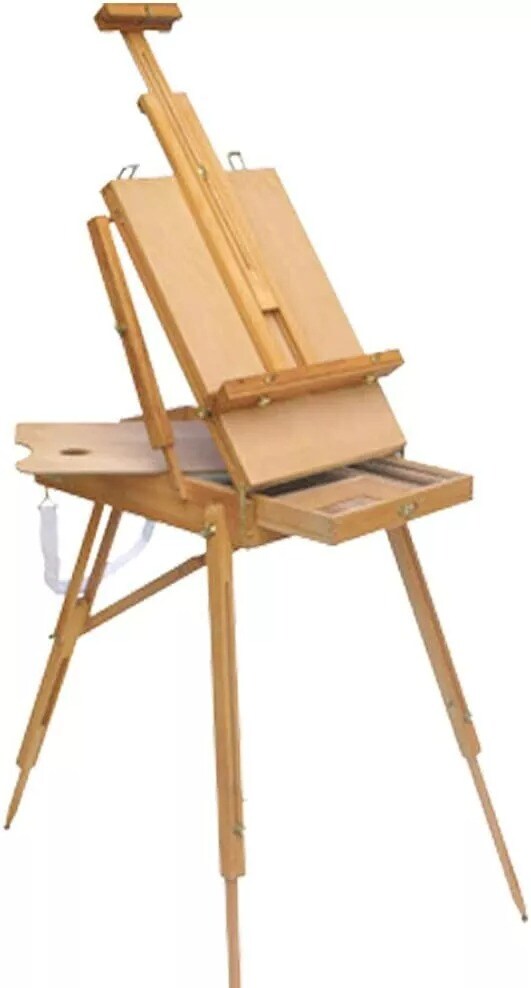 French Easel Wood Sketch Box Portable Folding Art Artist Painters Tripod Stand