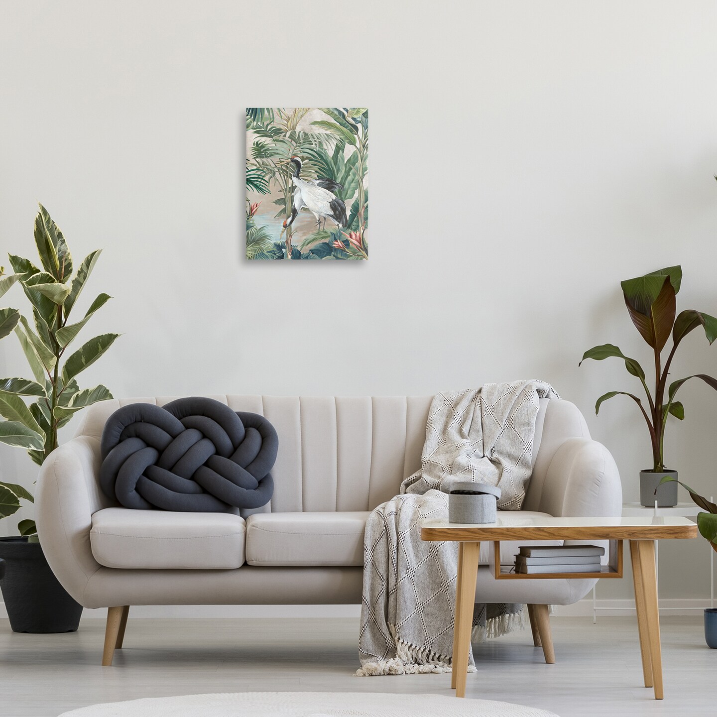 Stupell Industries Tropical Oasis Cranes Canvas Wall Art Design by Eli Jones