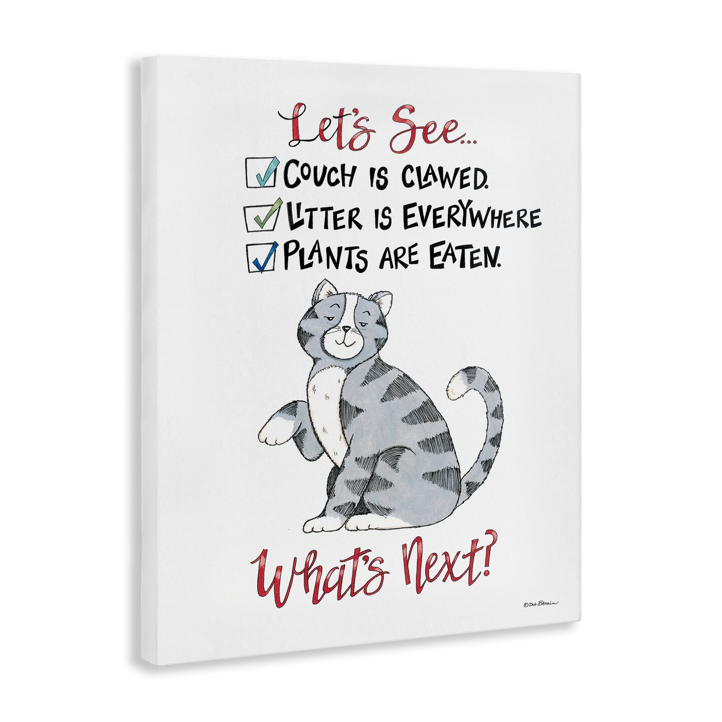 Stupell Industries Funny Troublemaker Cat Canvas Wall Art Design by Deb Strain