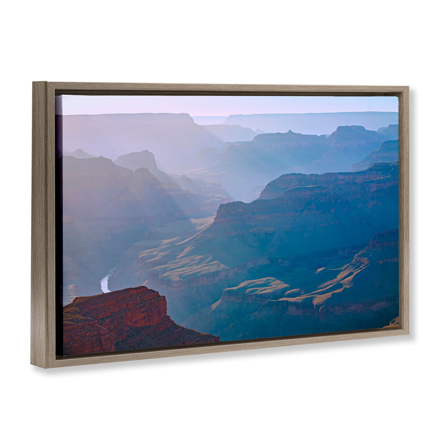 Stupell Industries Sun Rays Mountain Mesa Framed Floater Canvas Wall Art Design by Marty Hulsebos