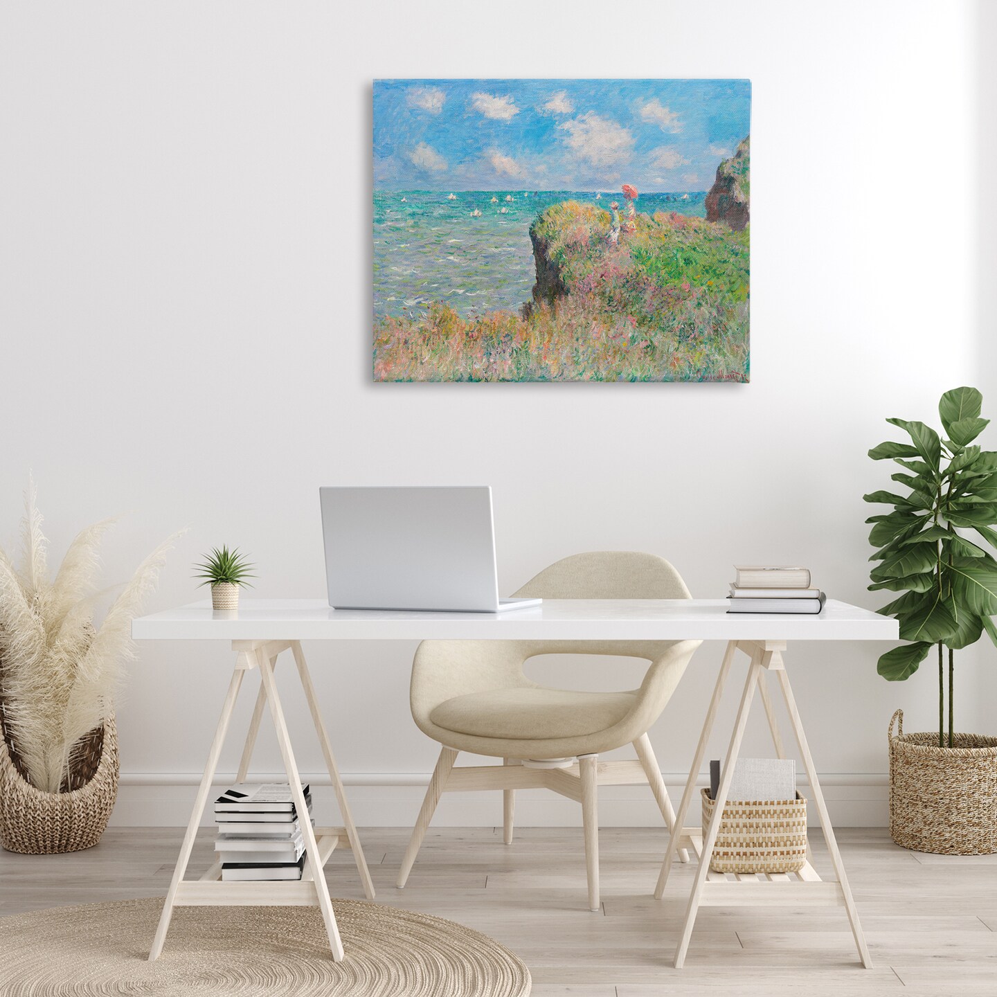 Stupell Industries Classic Monet Cliff Walk Canvas Wall Art Design by one1000paintings