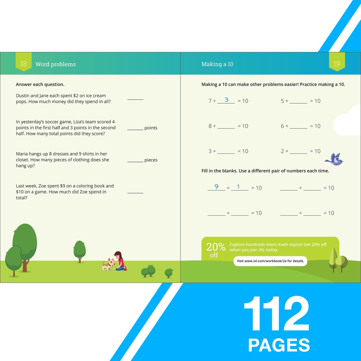 IXL Addition 2nd Grade Math Workbook, Mathematics Book for Kids Ages 7-8 Covering How to Add 2 and 3 Digit Numbers, Adding Strategies and Facts, and More