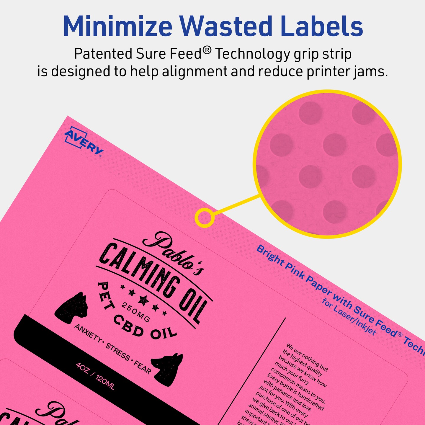 Avery Bright Pink Paper Labels, 3&#x22; x 6&#x22; Rectangle