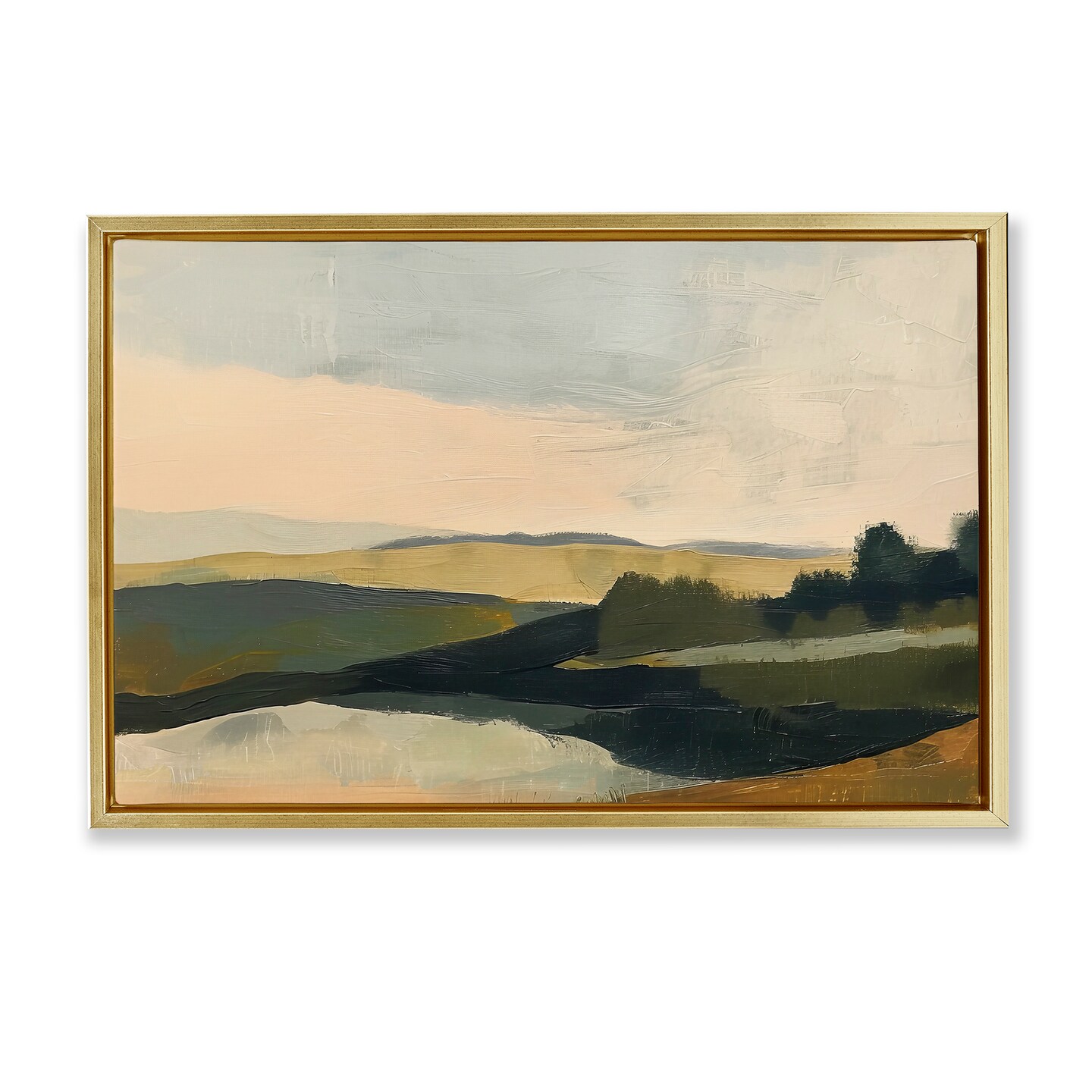Stupell Industries Green Hills Painting Framed Floater Canvas Wall Art Design by Irena Orlov