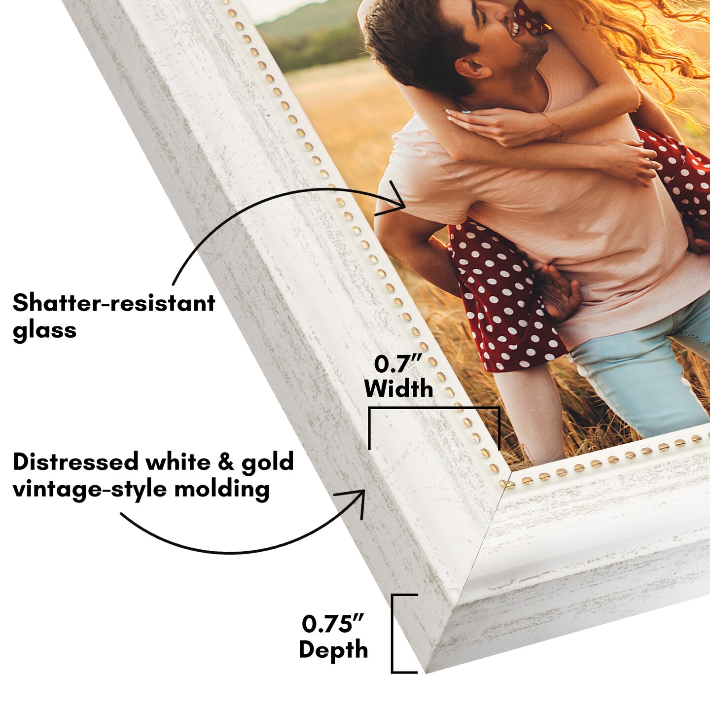 Americanflat Vintage Frames - Picture Frame with Beaded Accents - Antique Frames for Tabletop and Wall Display - Ornate Frame