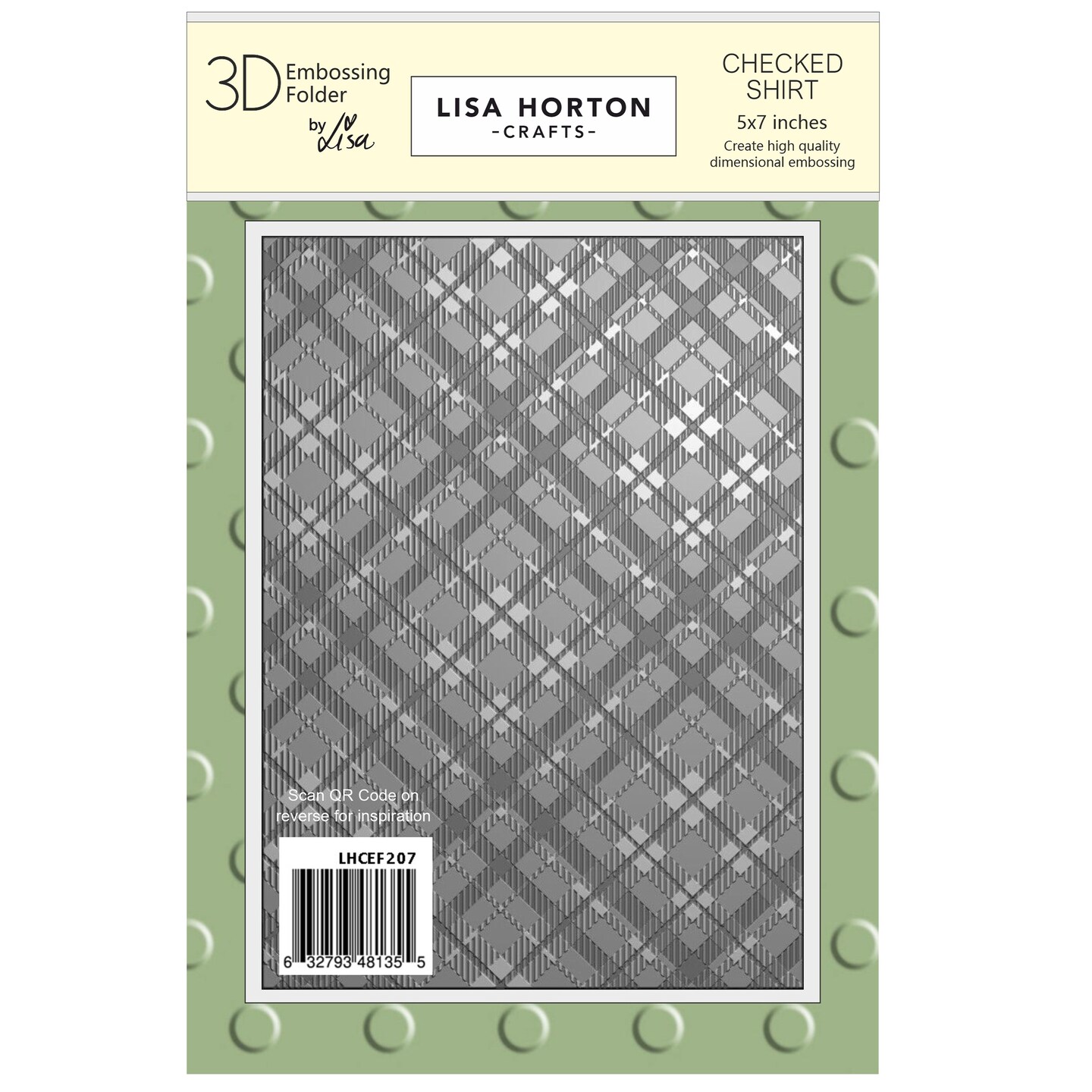 Lisa Horton Crafts Embossing Folder And Die 5"X7"-Checked Shirt
