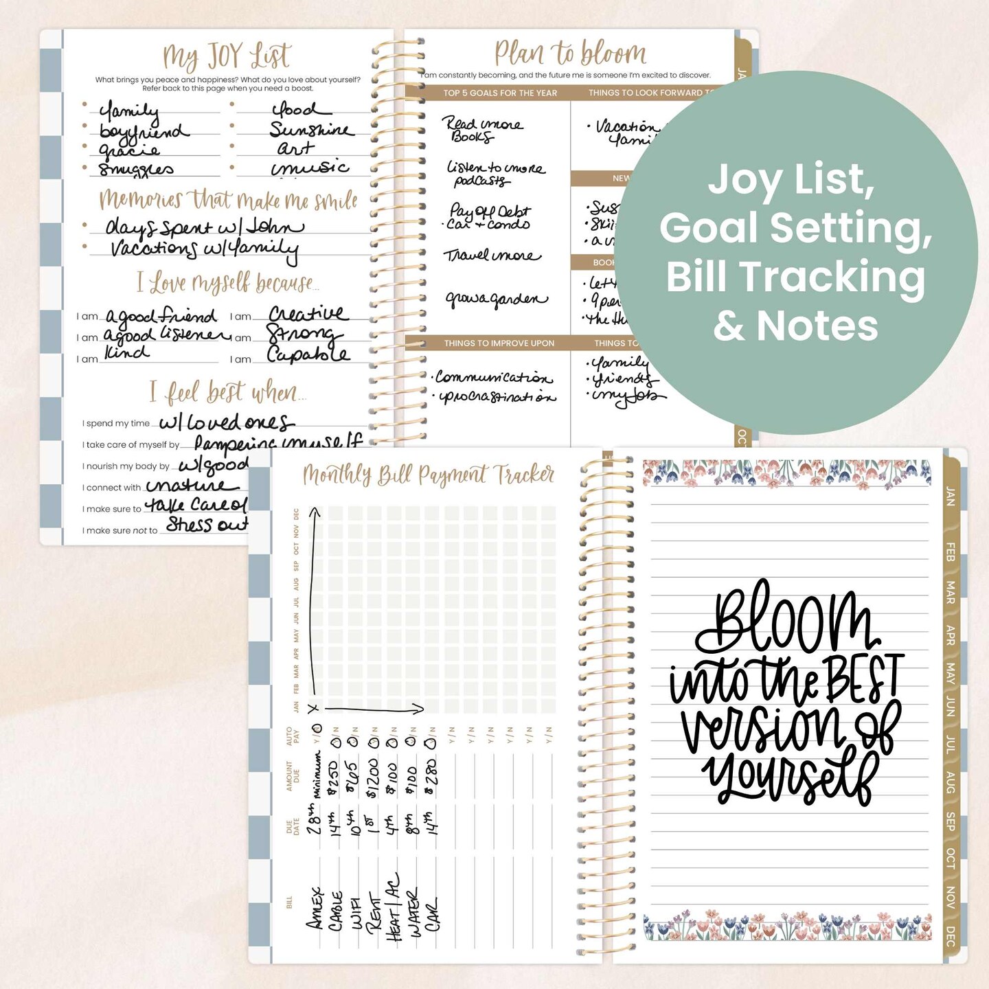 bloom daily planners 2026 Soft Cover Weekly & Monthly Planner, 4" x 6", Checkered