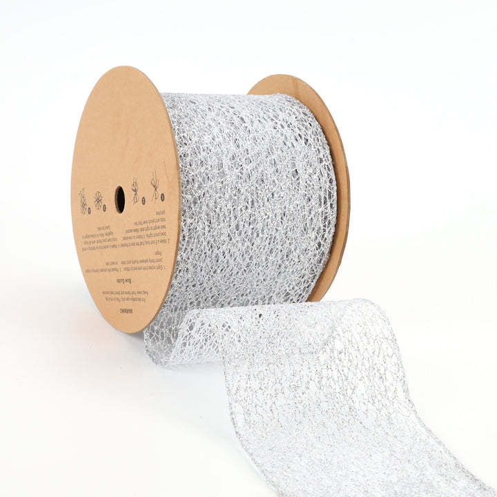 LaRibbons 4&#x22; - 2 1/2&#x22; Mesh Wired Ribbon | 10 Yard Roll