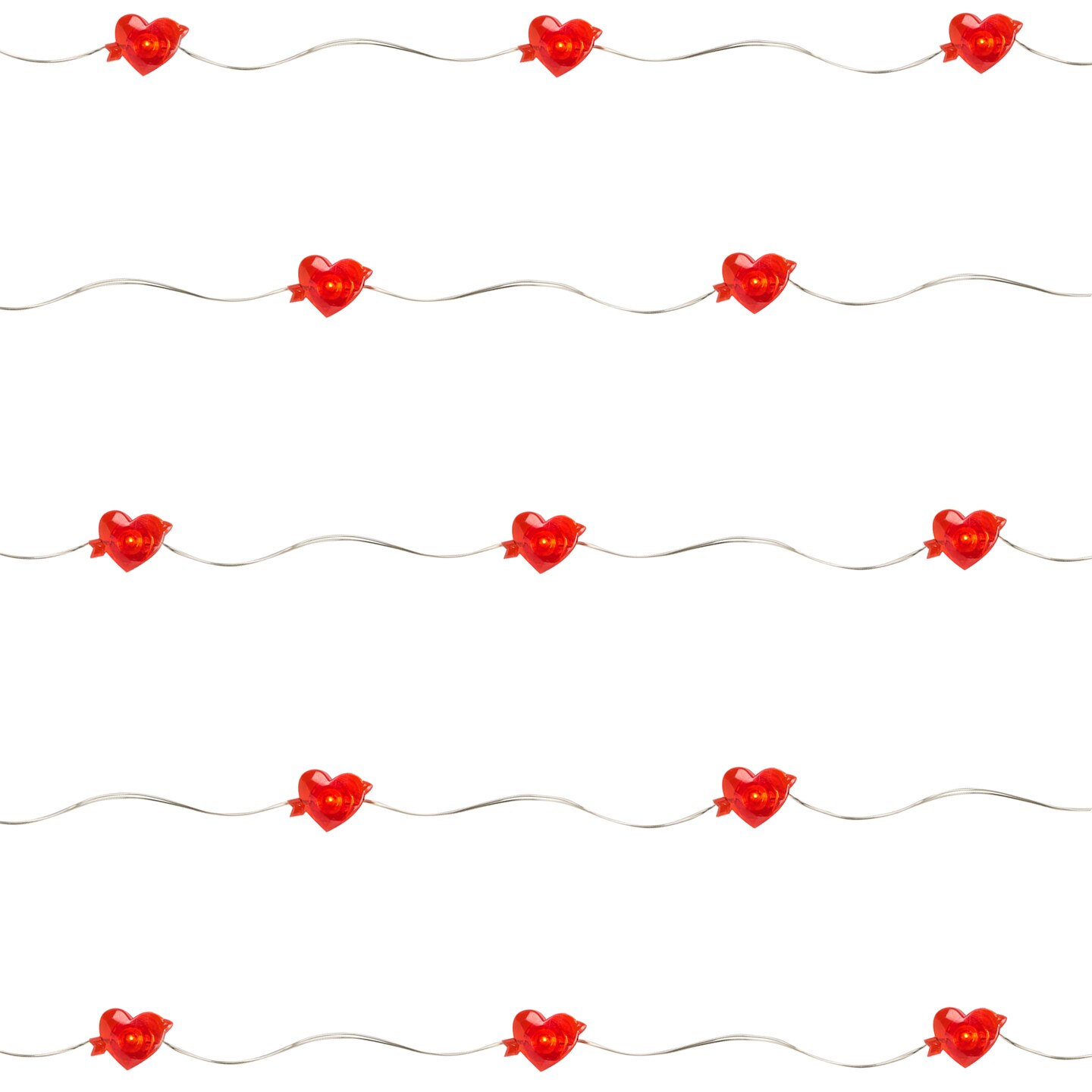 Northlight 20-Count Valentine's Day Heart and Arrow LED Fairy Lights, 6.25ft, Copper Wire