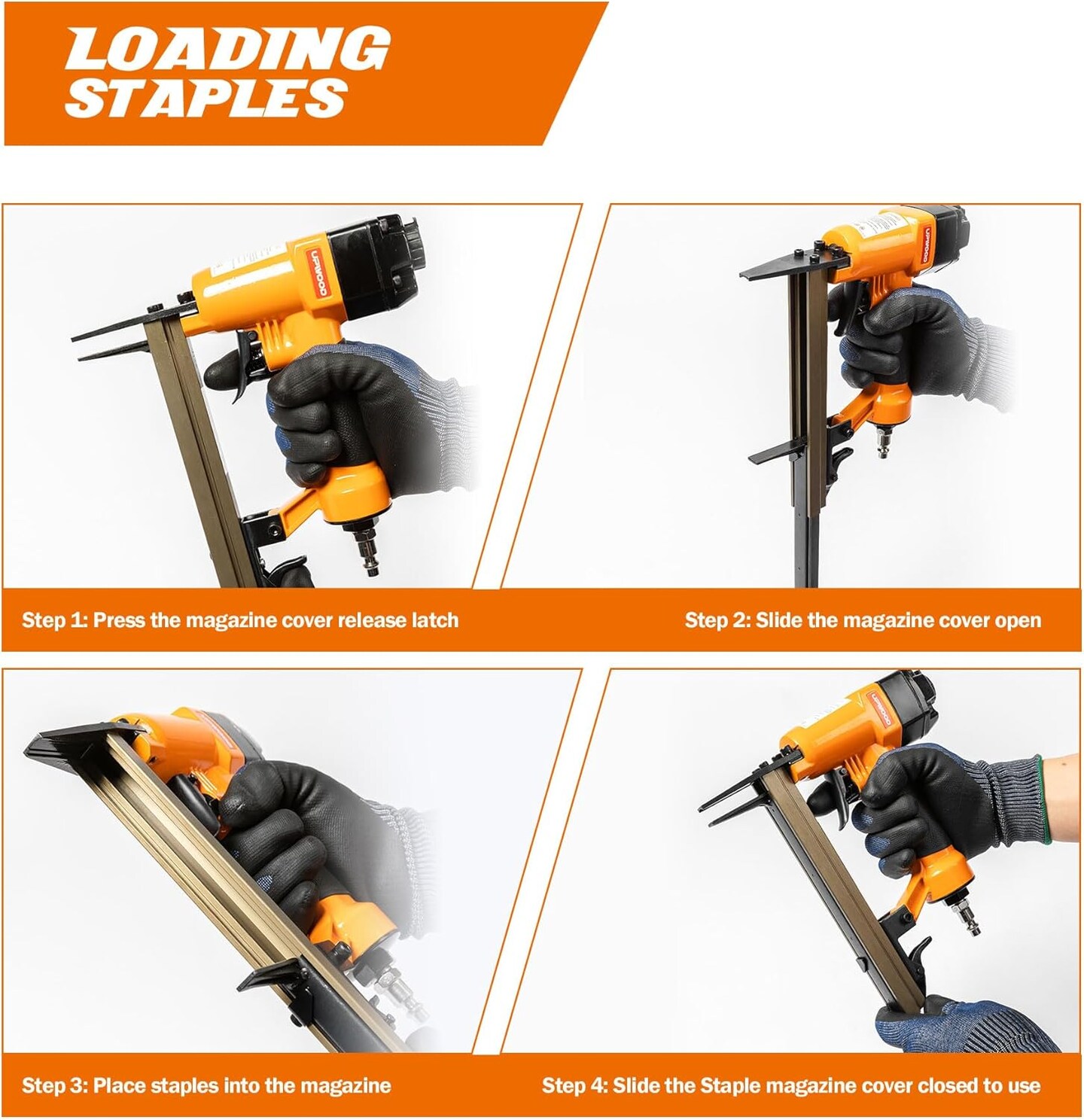 7116LN Air-Powered Staple Gun 22 Gauge Stapler, Pneumatic Oil-Free Upholstery Stapler, top Exhaust, for Woodworking, Professional and DIY Projects