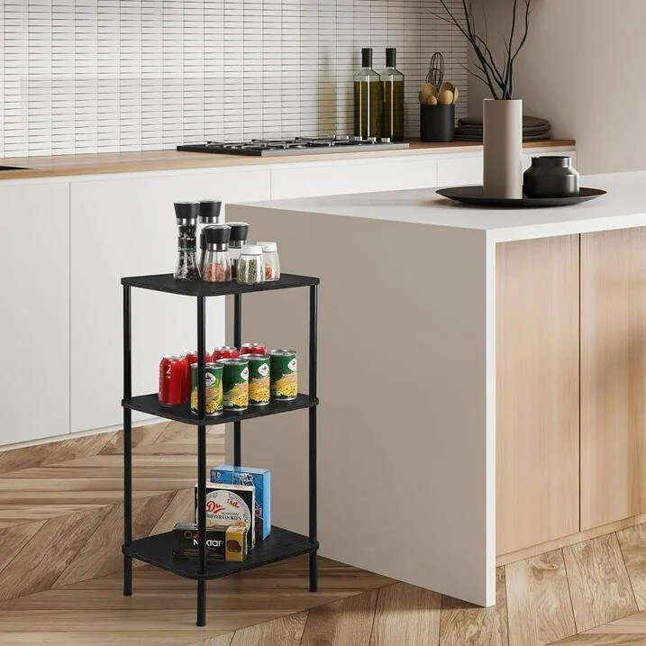 3 Tier End Table, Telephone Table, Narrow Side Table with Storage for Sofa Couch