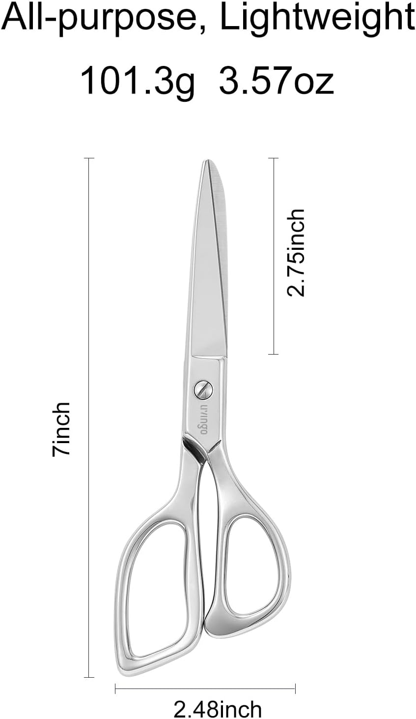 Sharp Tailor Fabric Scissors - 7" Professional Forged Stainless Steel Heavy Duty Sewing Metal Shears All Purpose, Crafting Scissors for Dressmaking Denim Canvas Cloth Leather and Felt