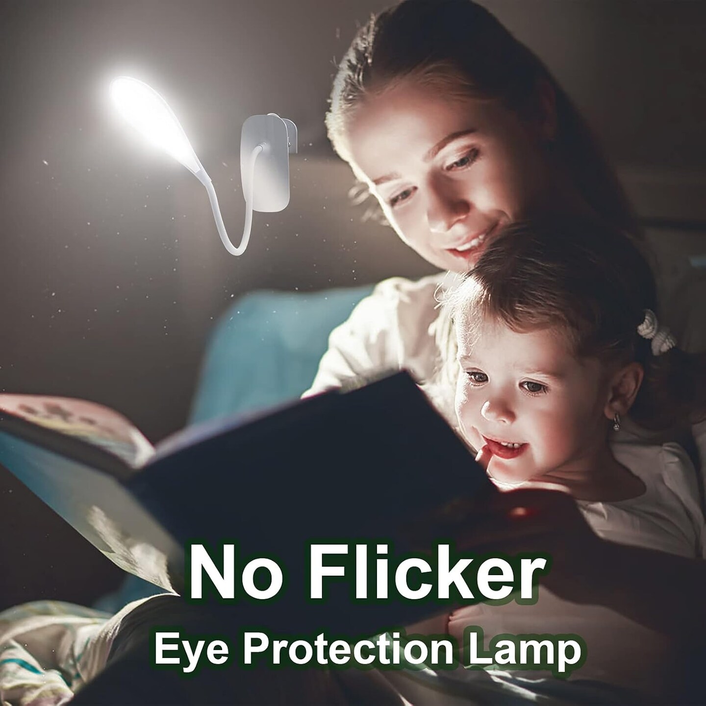 LED Desk Lamp Eye-Caring Clamp Light Clamp Lamps Reading Lights with USB Port, 360°Flexible Gooseneck Bed Night Light (Include AC Power Plug)