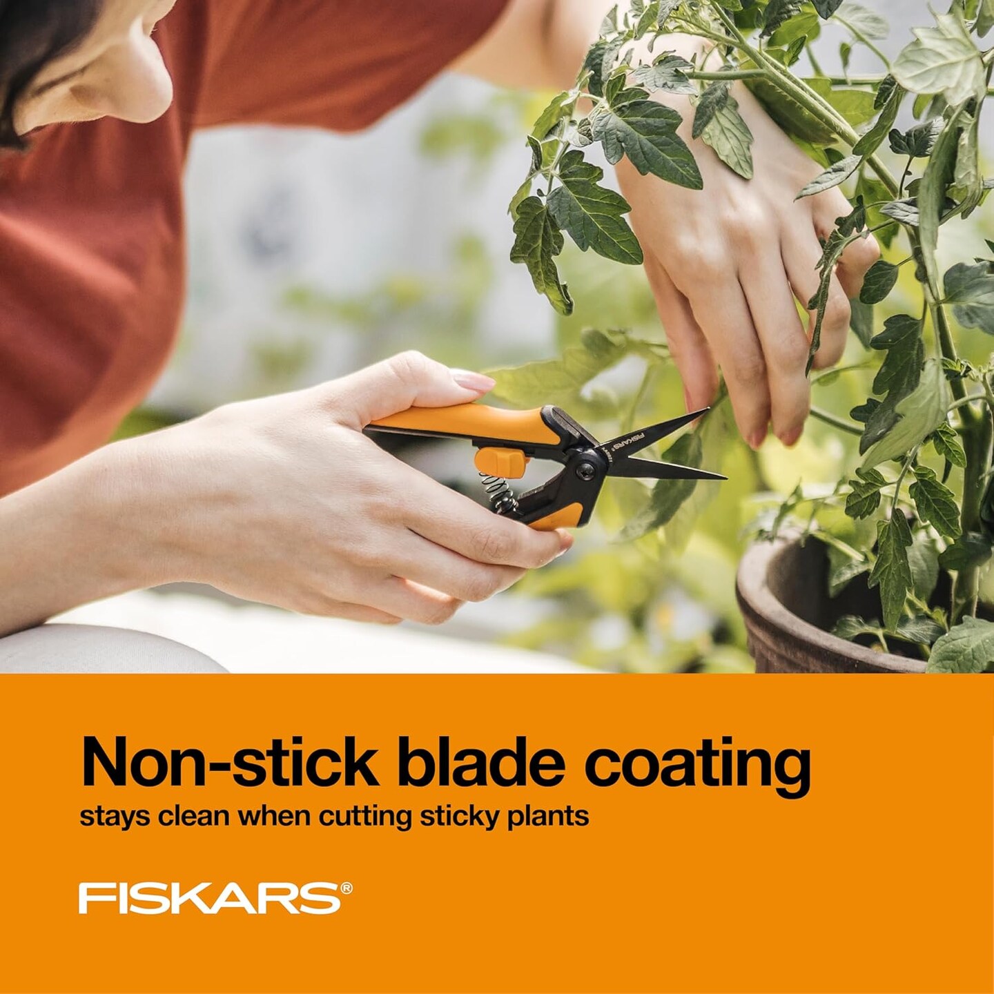 Pruning Snips - 6&#x22; Garden Shears with Comfort Grip and Spring Action - Sharp and Precise Non-Stick Steel Blades - Quality Pruning Shears for Plants in Grow Tents and Hydroponics - 2 Pack